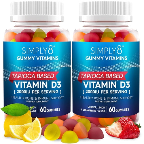 Vitamin D3 2000 IU Gummies - Immune Support, Bone & Joint Health