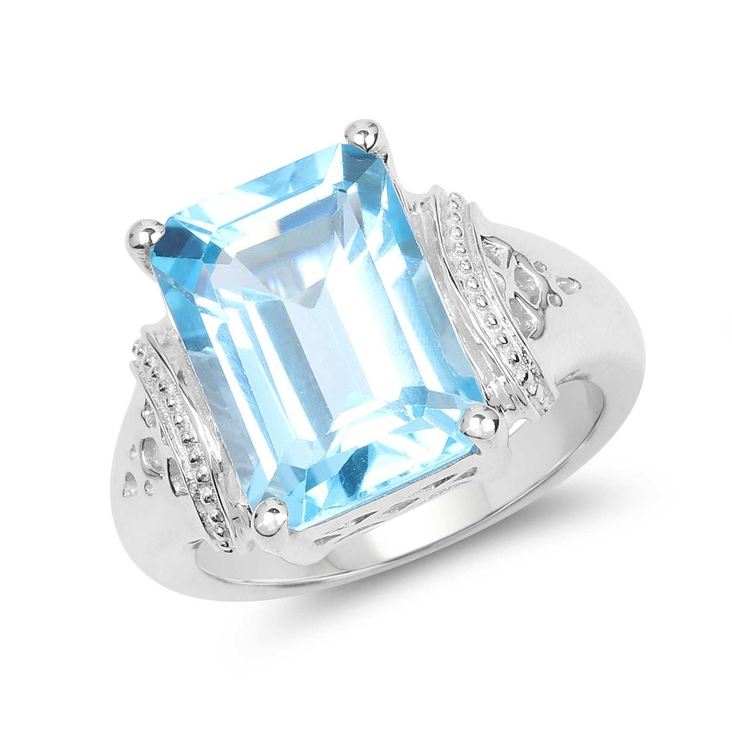 8.89 Carat Genuine Swiss Blue Topaz .925 Sterling Silver Ring by Bids.com