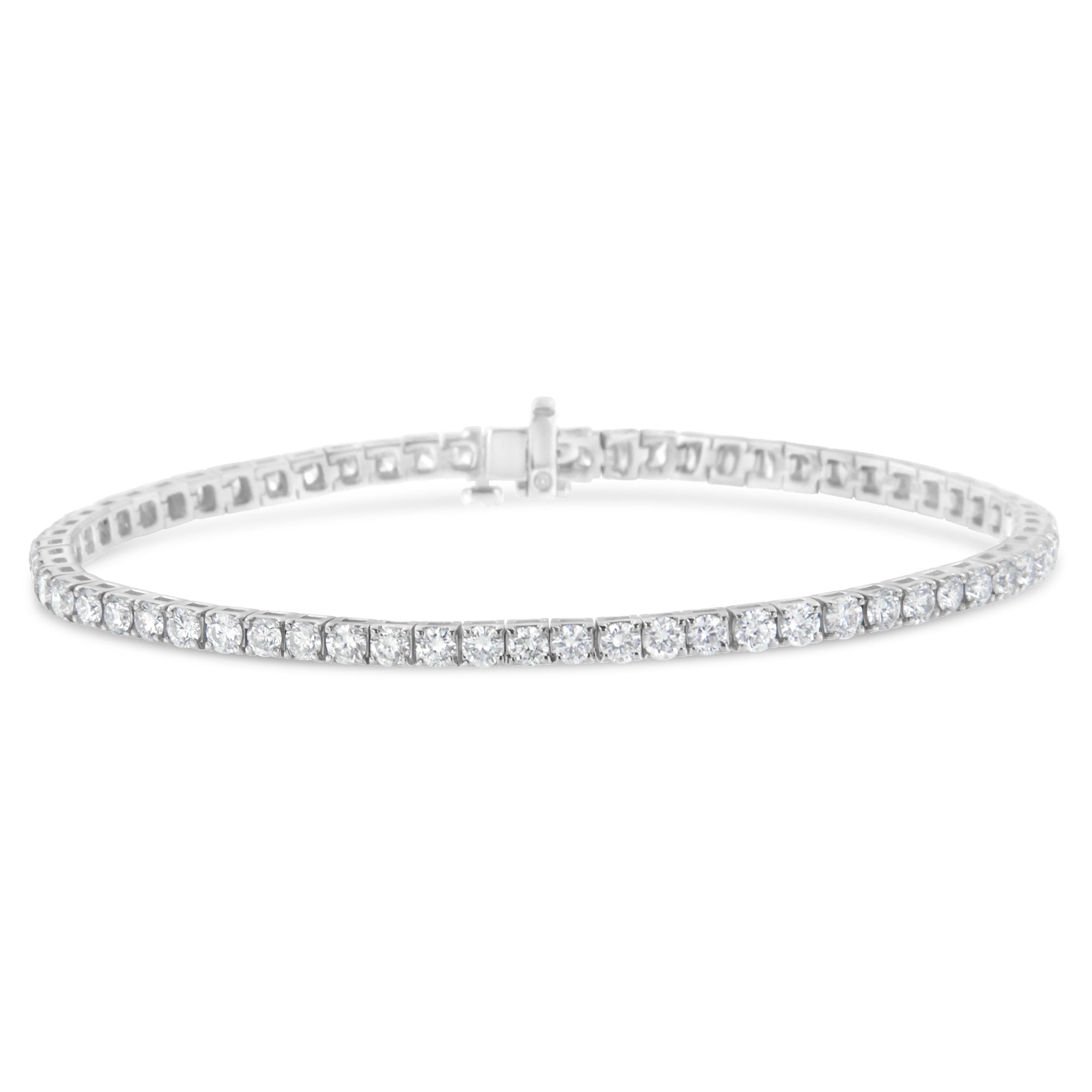 IGI Certified 5.0 Cttw Cut Diamond 14K White Gold Classic 7†Tennis Bracelet (H-I Color, I1-I2 Clarity)