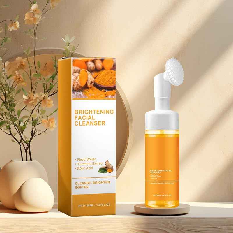 1Pcs Turmeric Facial Cleanser,Urmeric Facial Cleanser,Turmeric Foaming Cleanser,Deep Cleansing of Facial Skin, Turmeric Foaming Cleanser for All Skin