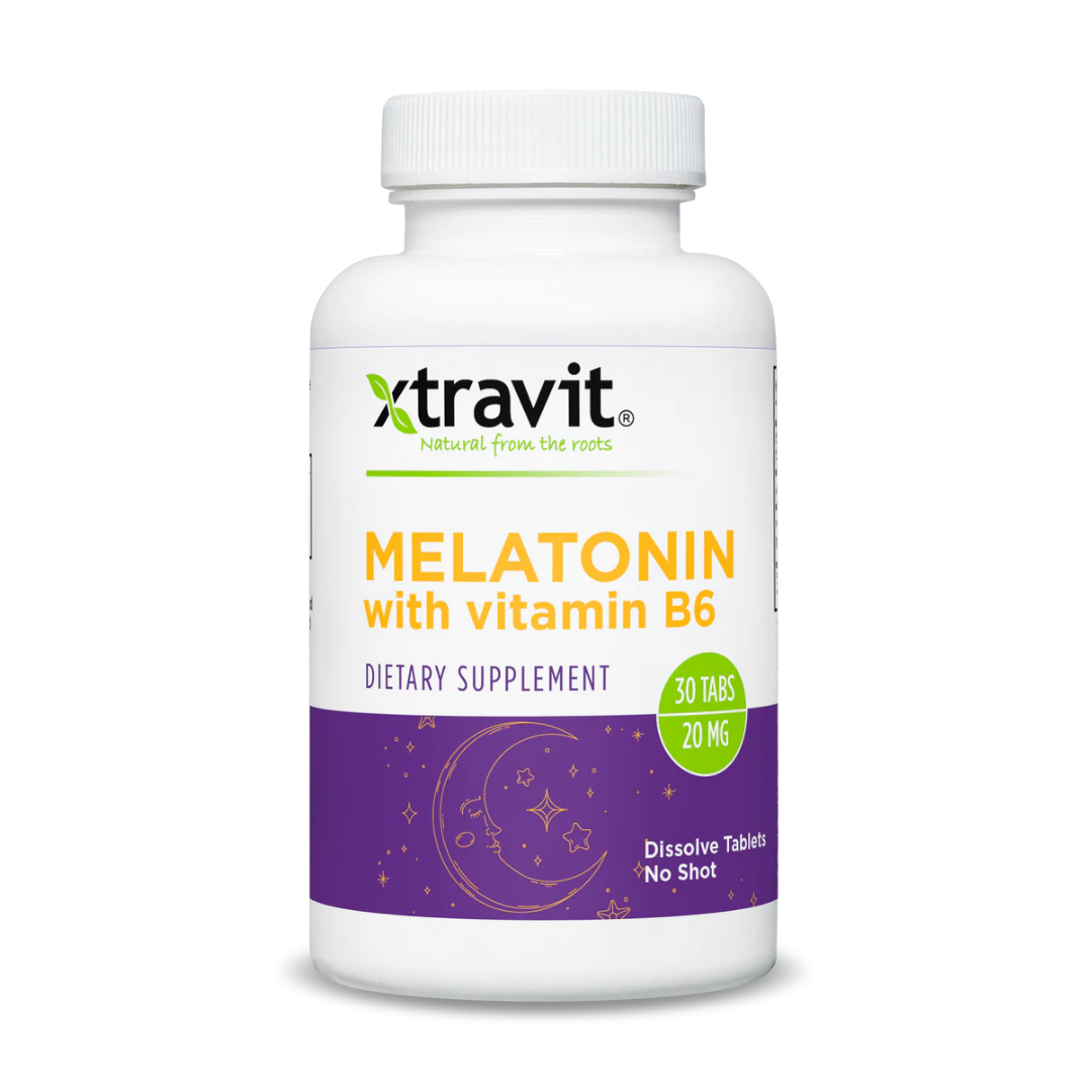 Xtravit Melatonin with Vitamin B6 20mg Sleep Support (30 Tablets) DestGlow