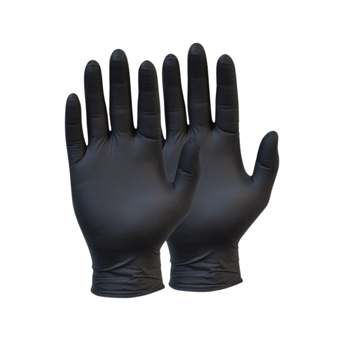 Heavy-Duty Black Nitrile Powder-Free Disposable Gloves (100ct / X-Large) DestGlow