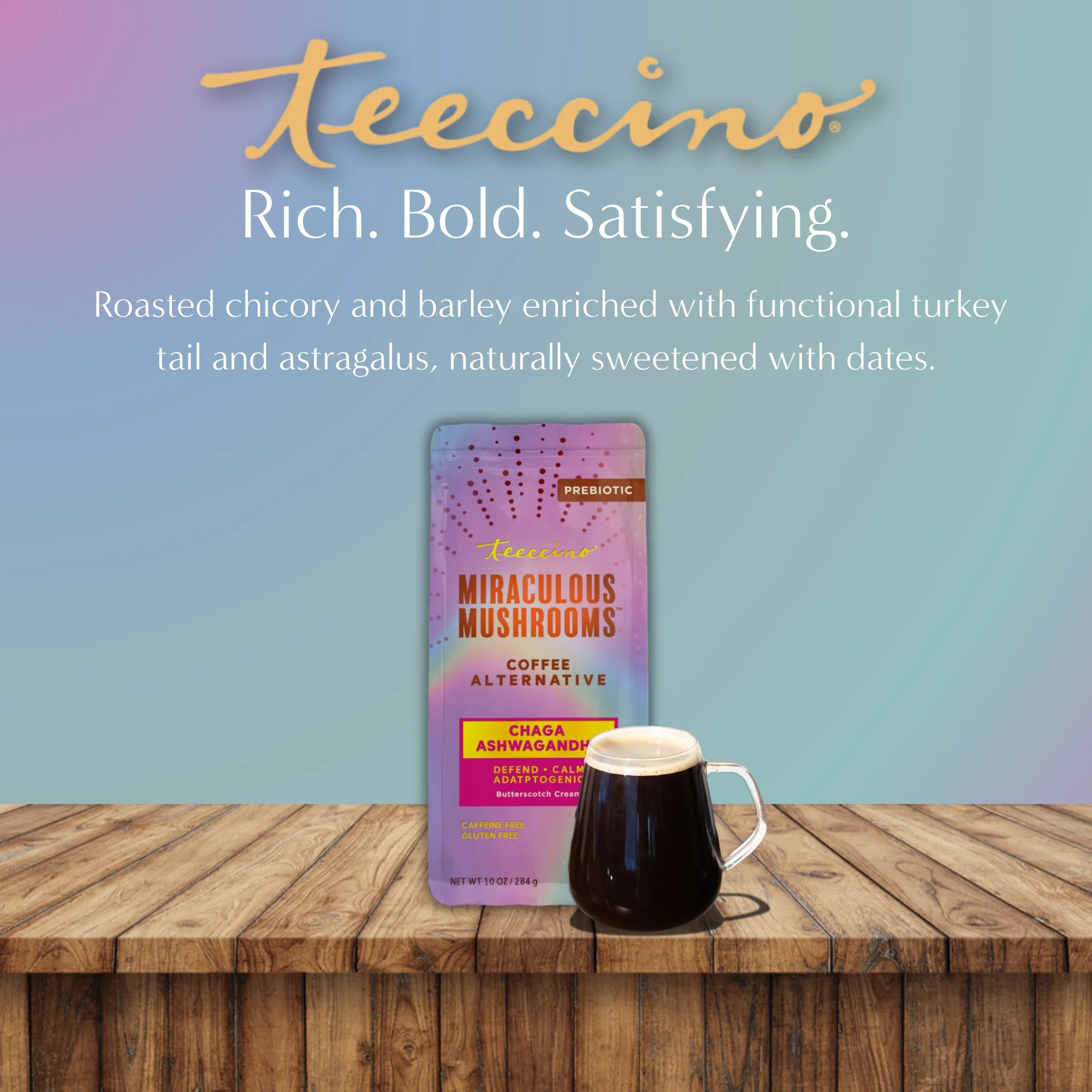 Chaga Ashwagandha Butterscotch Cream Mushroom Herbal Coffee DestGlow
