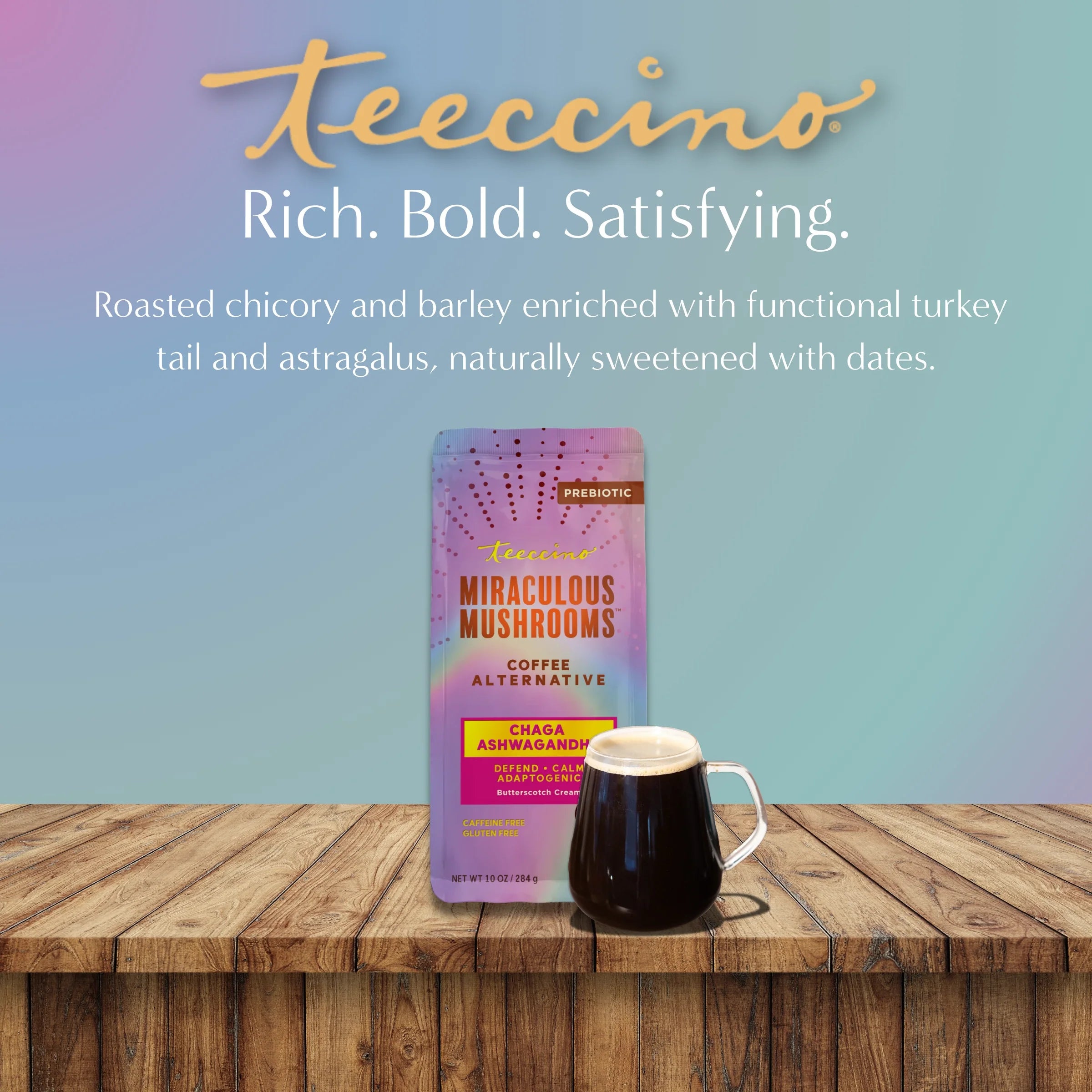 Chaga Ashwagandha Butterscotch Cream Mushroom Herbal Coffee DestGlow