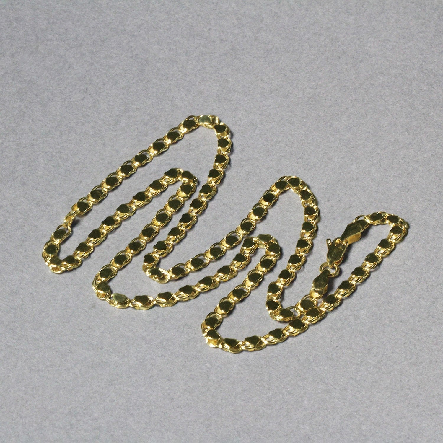 3.3mm 14k Yellow Gold Heart Chain DestGlow