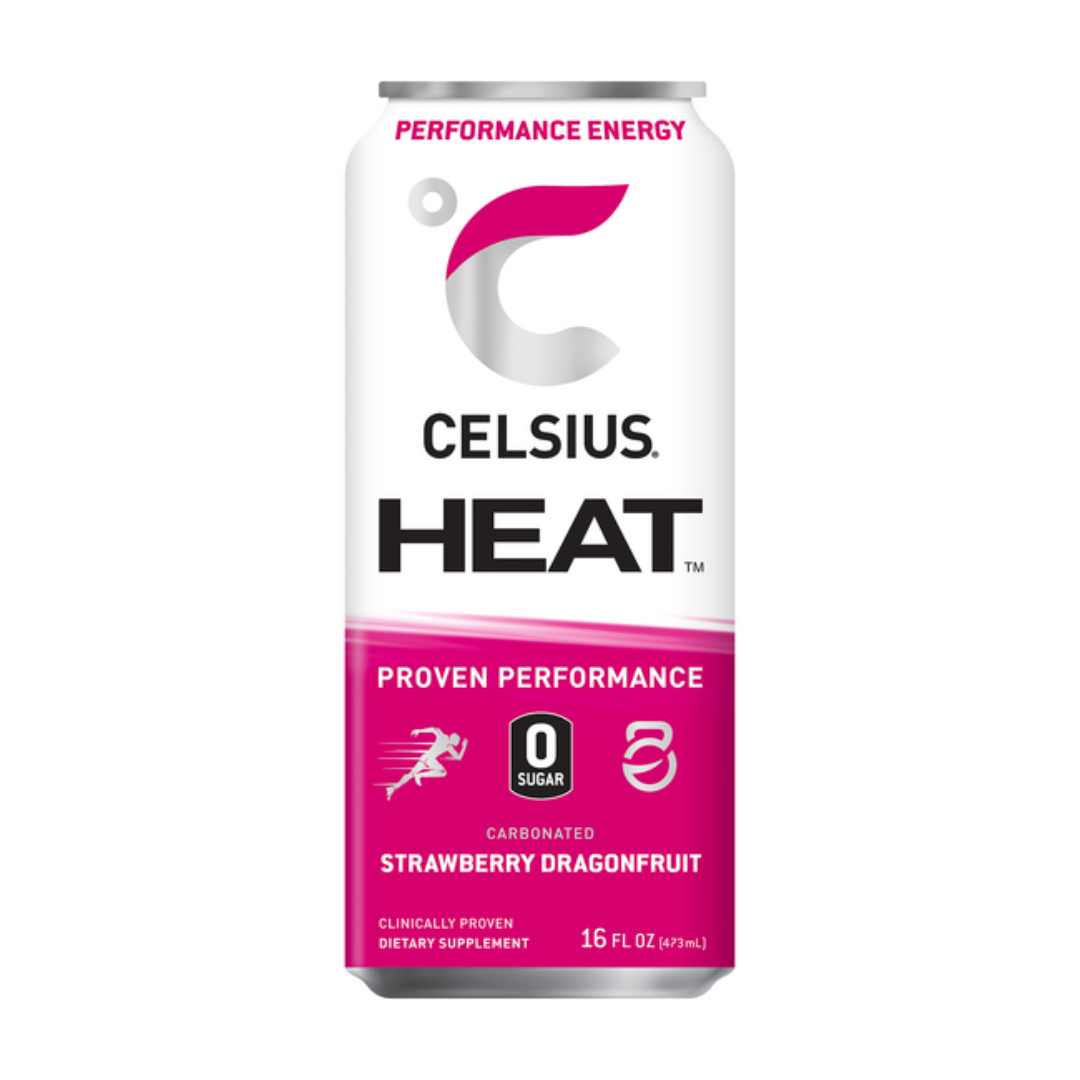 Celsius Heat Strawberry Dragonfruit Performance Energy Drink (16oz) DestGlow