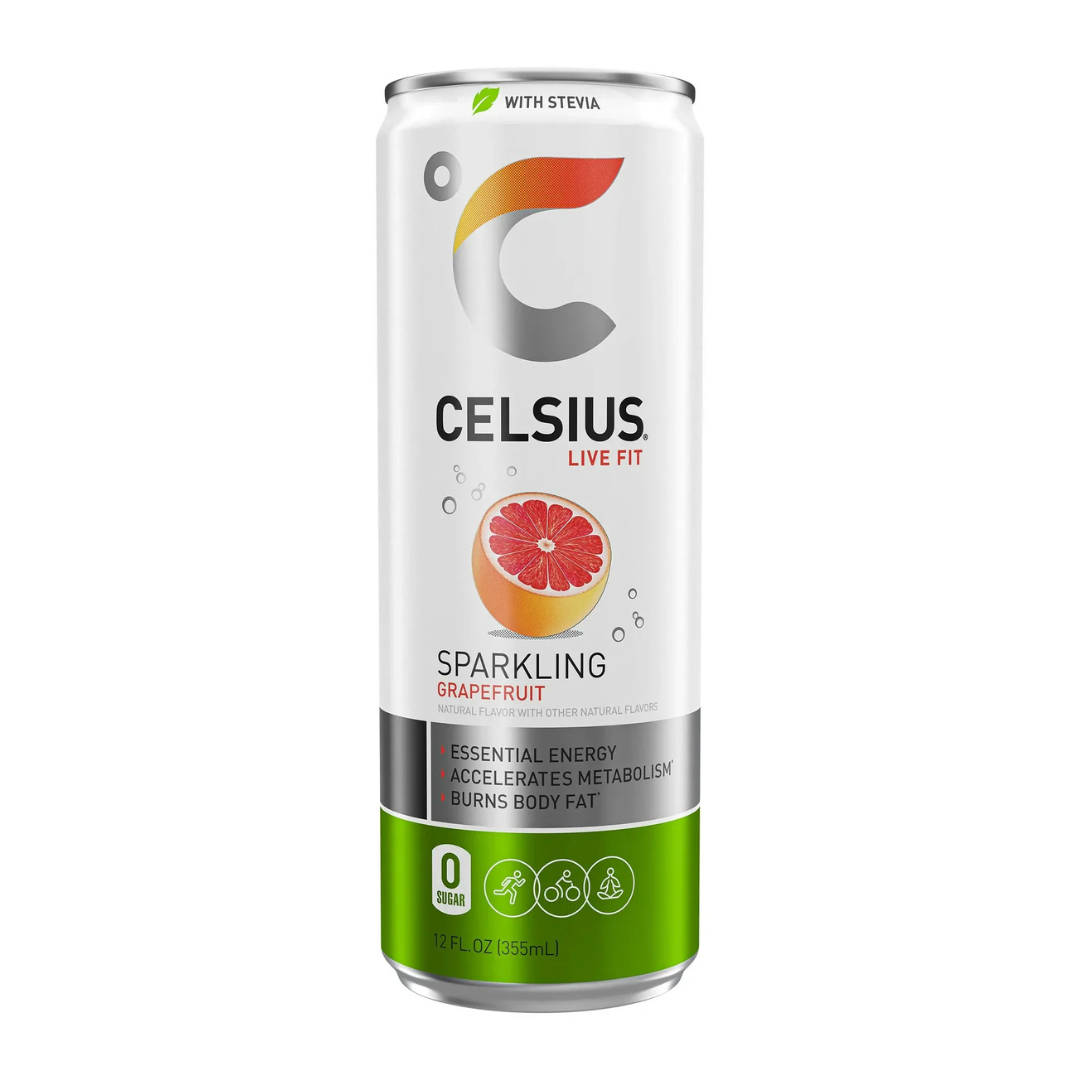 Celsius Live Fit Natural Sparkling Grapefruit Energy Drink with Stevia (12oz) DestGlow
