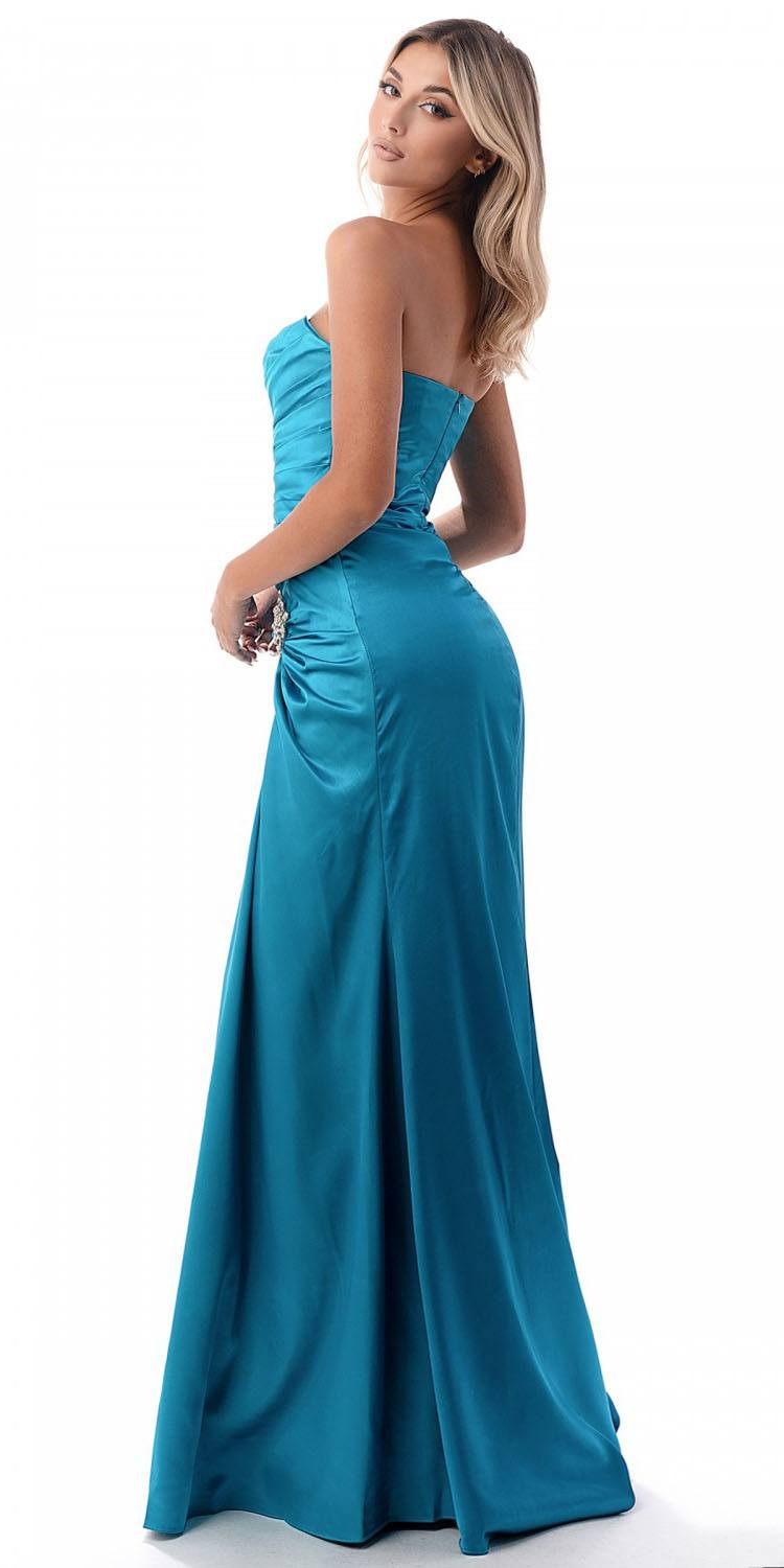 CLEARANCE - Cinderella Divine 8530 Satin Dress Ruched Bodice Sweetheart by DiscountDressShop