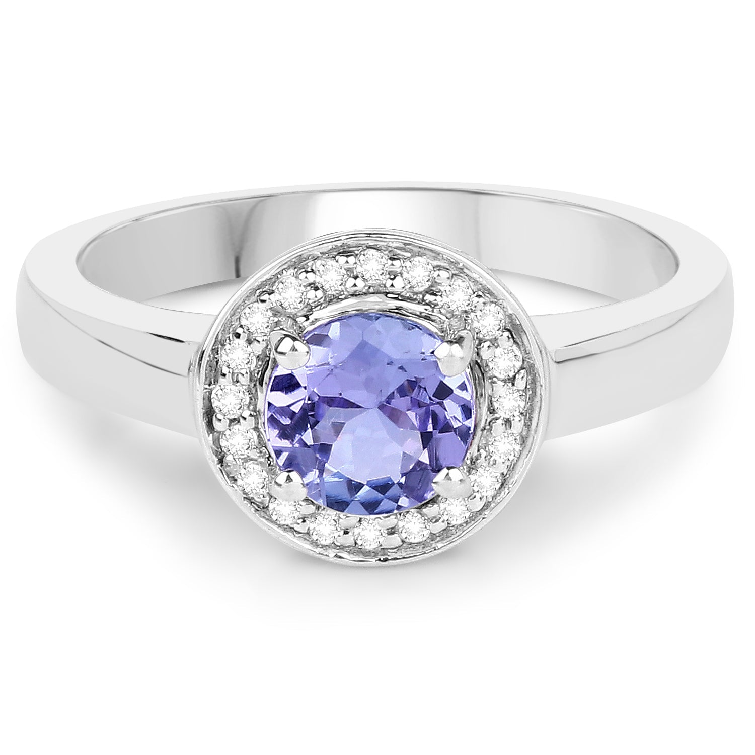 1.05 Carat Genuine Tanzanite and White Topaz .925 Sterling Silver Ring by Bids.com
