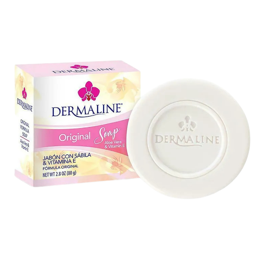 Dermaline Original Facial Soap Aloe Vera & Vitamin E (2.8oz) by Farmacias Savia