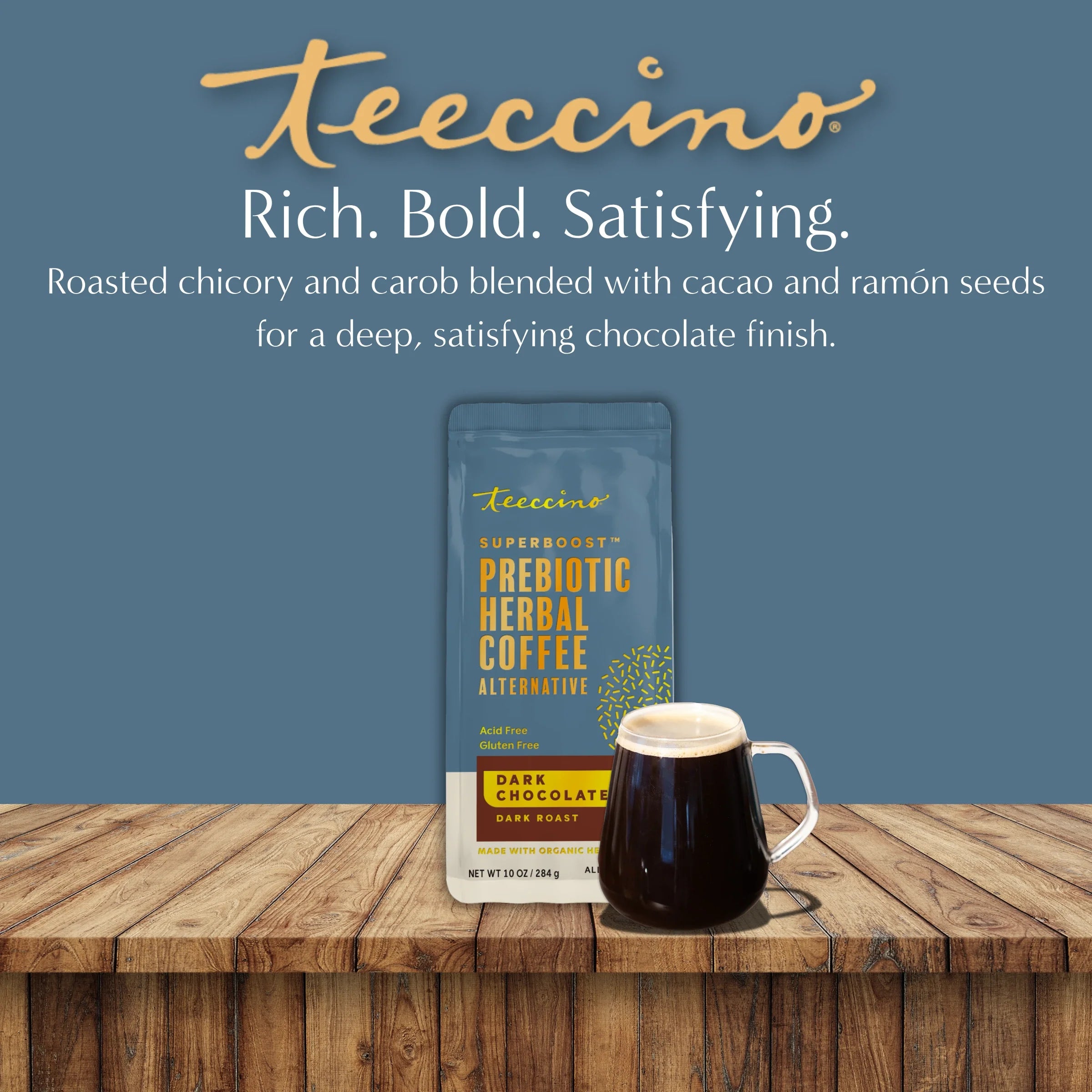 Dark Chocolate Prebiotic SuperBoost Herbal Coffee DestGlow
