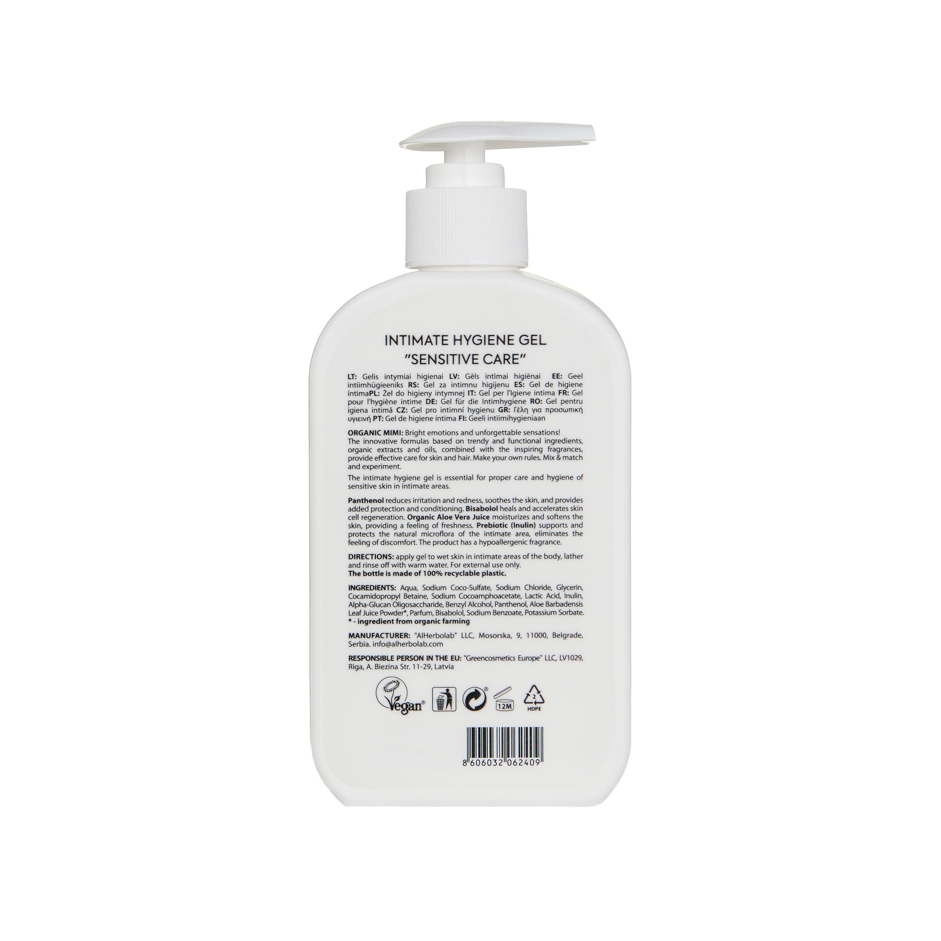 ORGANIC MIMI, INTIMATE HYGIENE GEL SENSITIVE CARE, 300 ml by Damask Rose