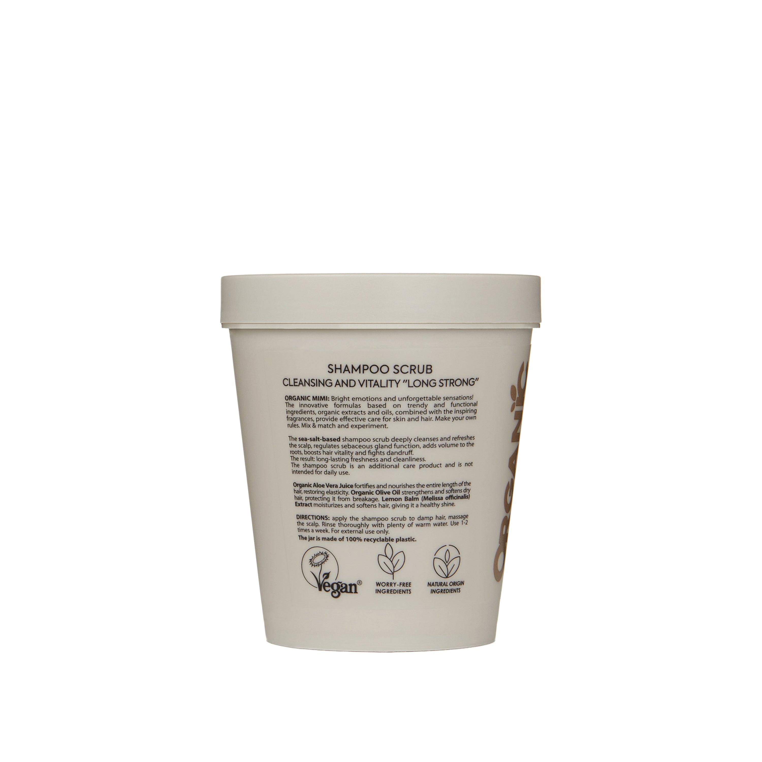 ORGANIC MIMI, SHAMPOO SCRUB CLEANSING AND VITALITY LONG STRONG, 310 g by Damask Rose