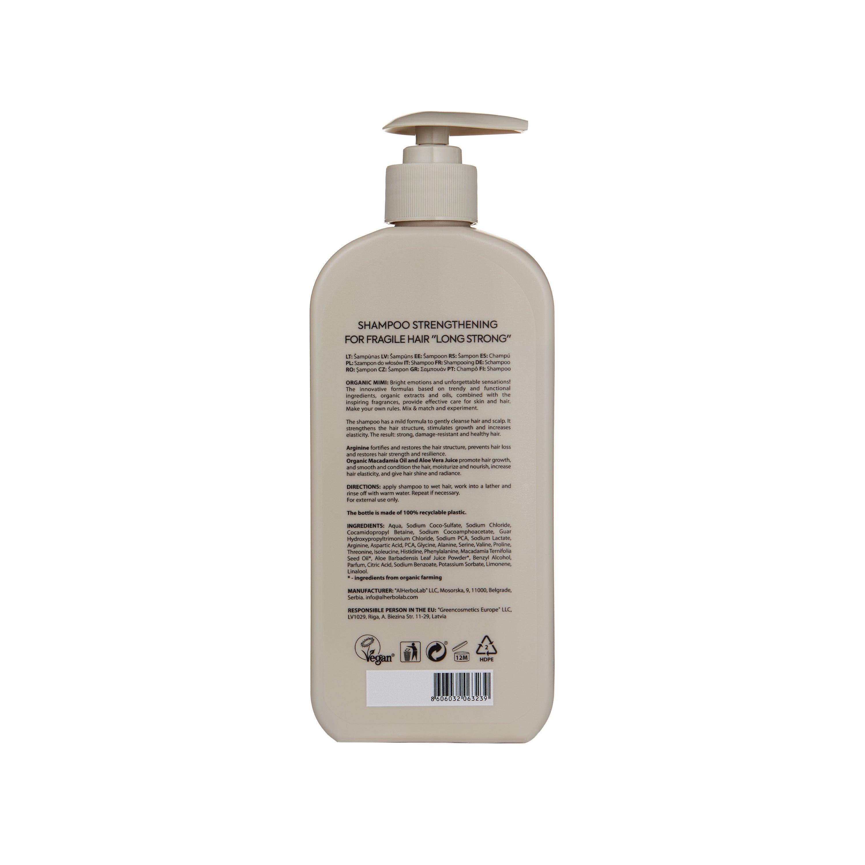 ORGANIC MIMI, SHAMPOO STRENGTHENING LONG STRONG, 400 ml by Damask Rose