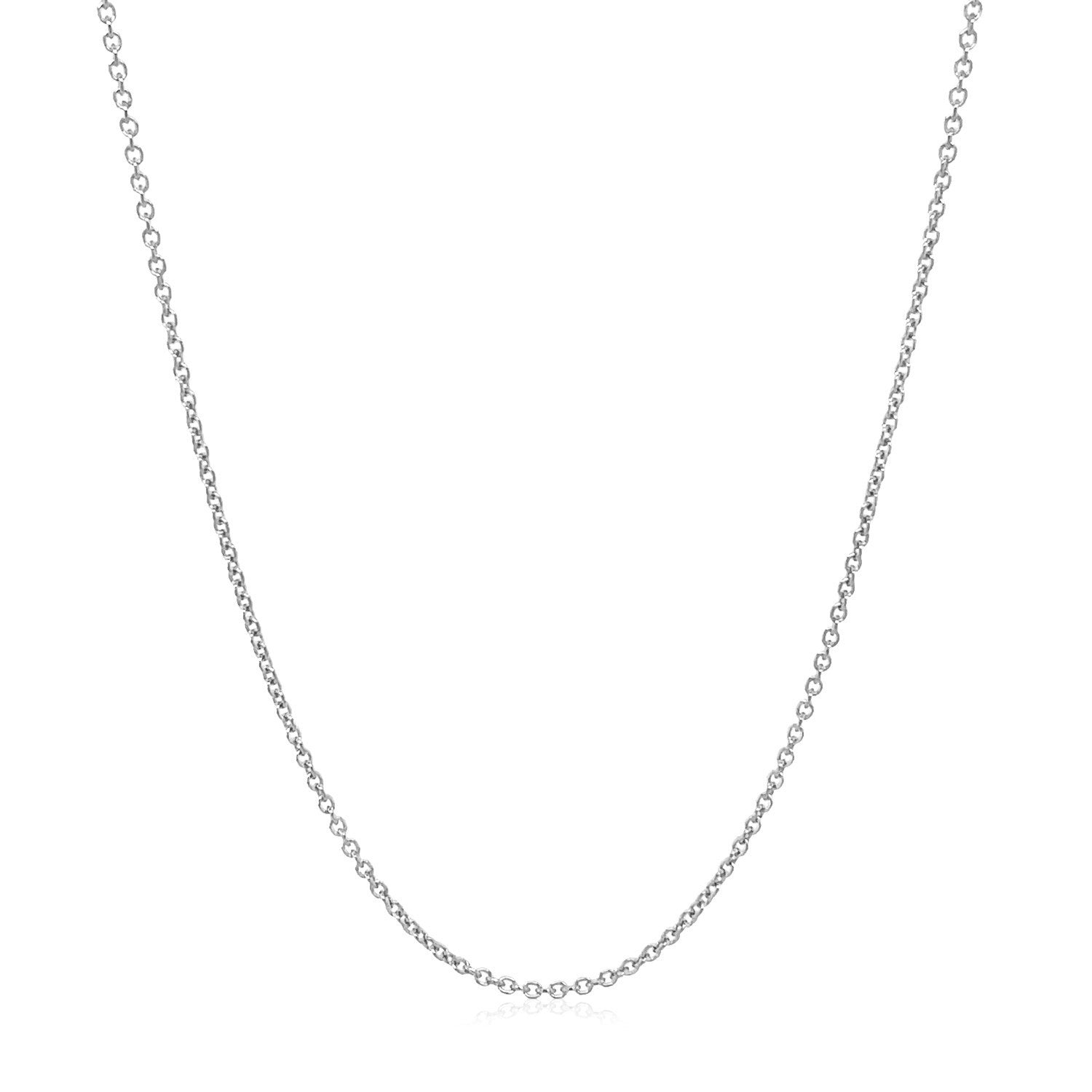 14k White Gold Round Cable Link Chain 1.2mm by Bids.com