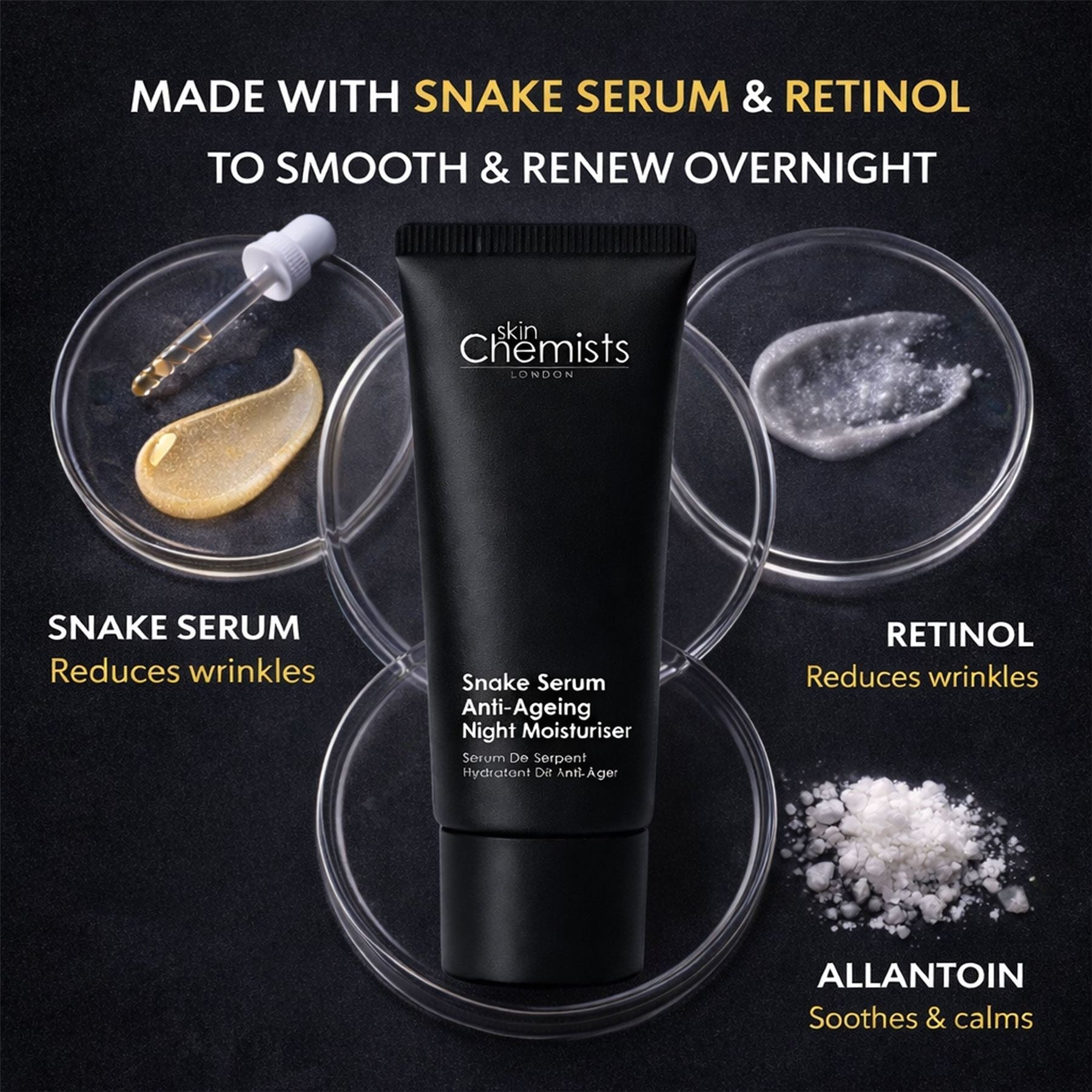 skinChemists Snake Serum Anti-Ageing Night Moisturiser 50ml DestGlow