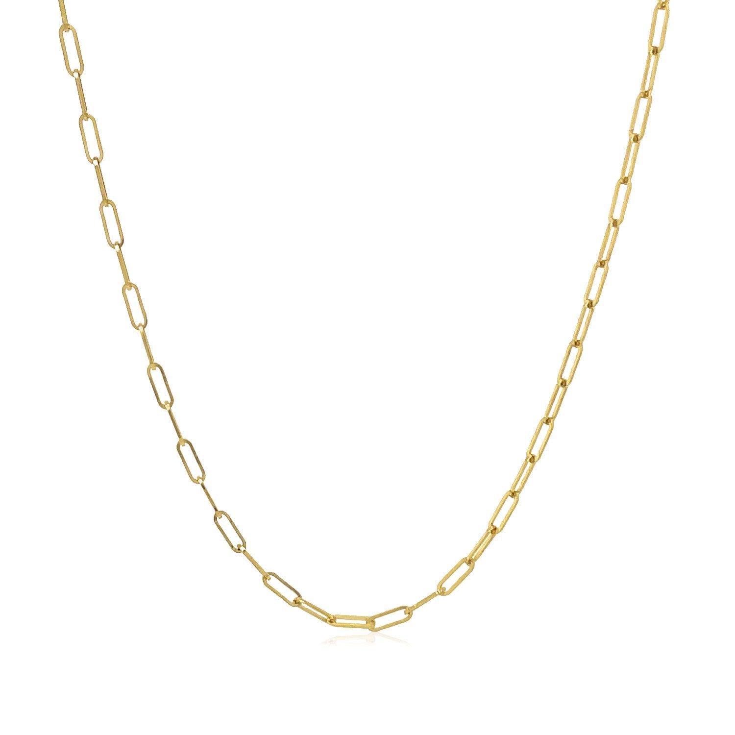 14K Yellow Gold Fine Paperclip Chain (1.5mm) by Bids.com