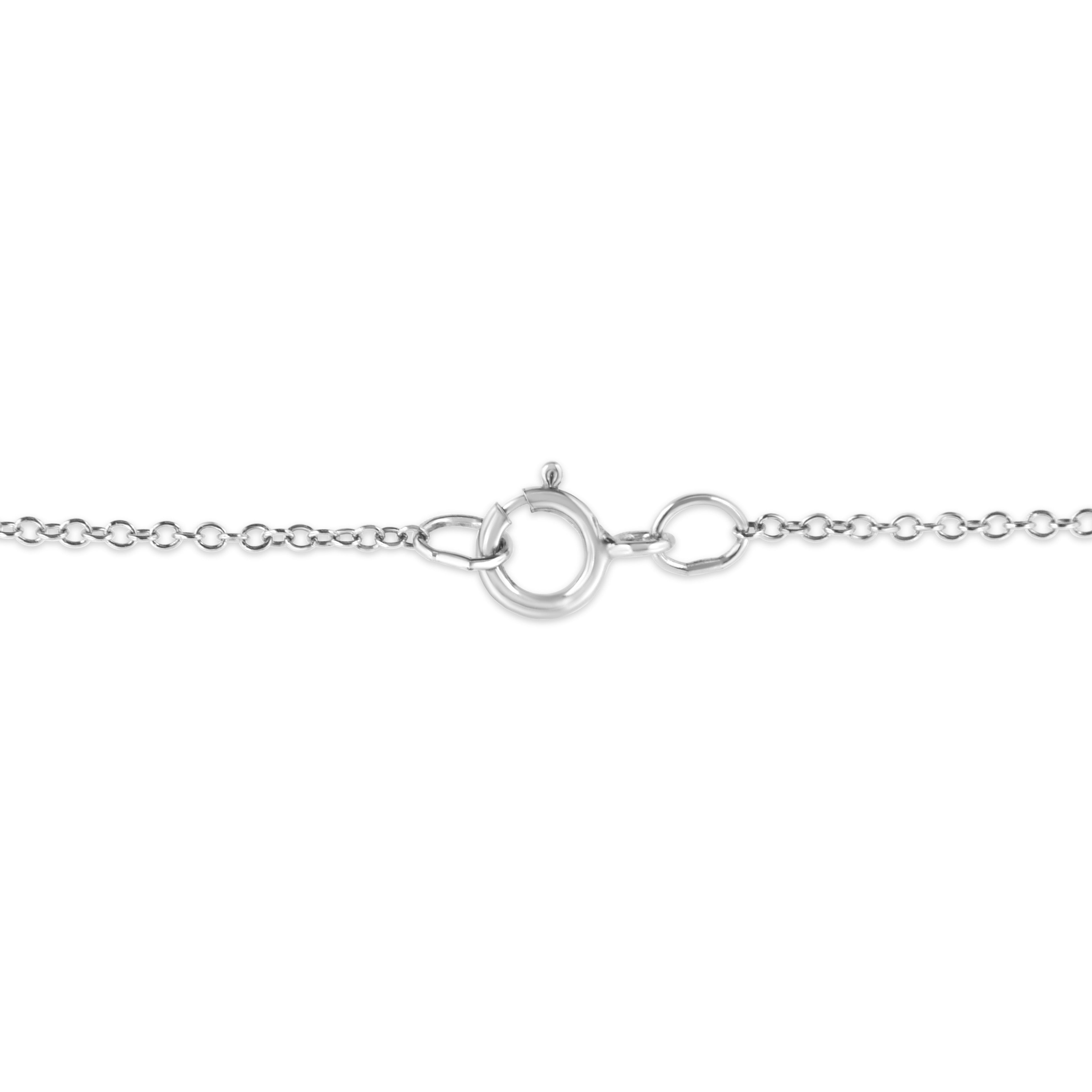 .925 Sterling Silver Prong-Set Diamond Accent Cross 18" Pendant Necklace (I-J Color, I1-I2 Clarity) DestGlow
