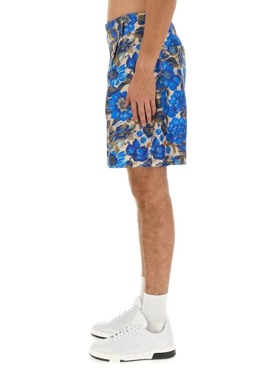 Moschino Men Short All Over Blue Flower DestGlow