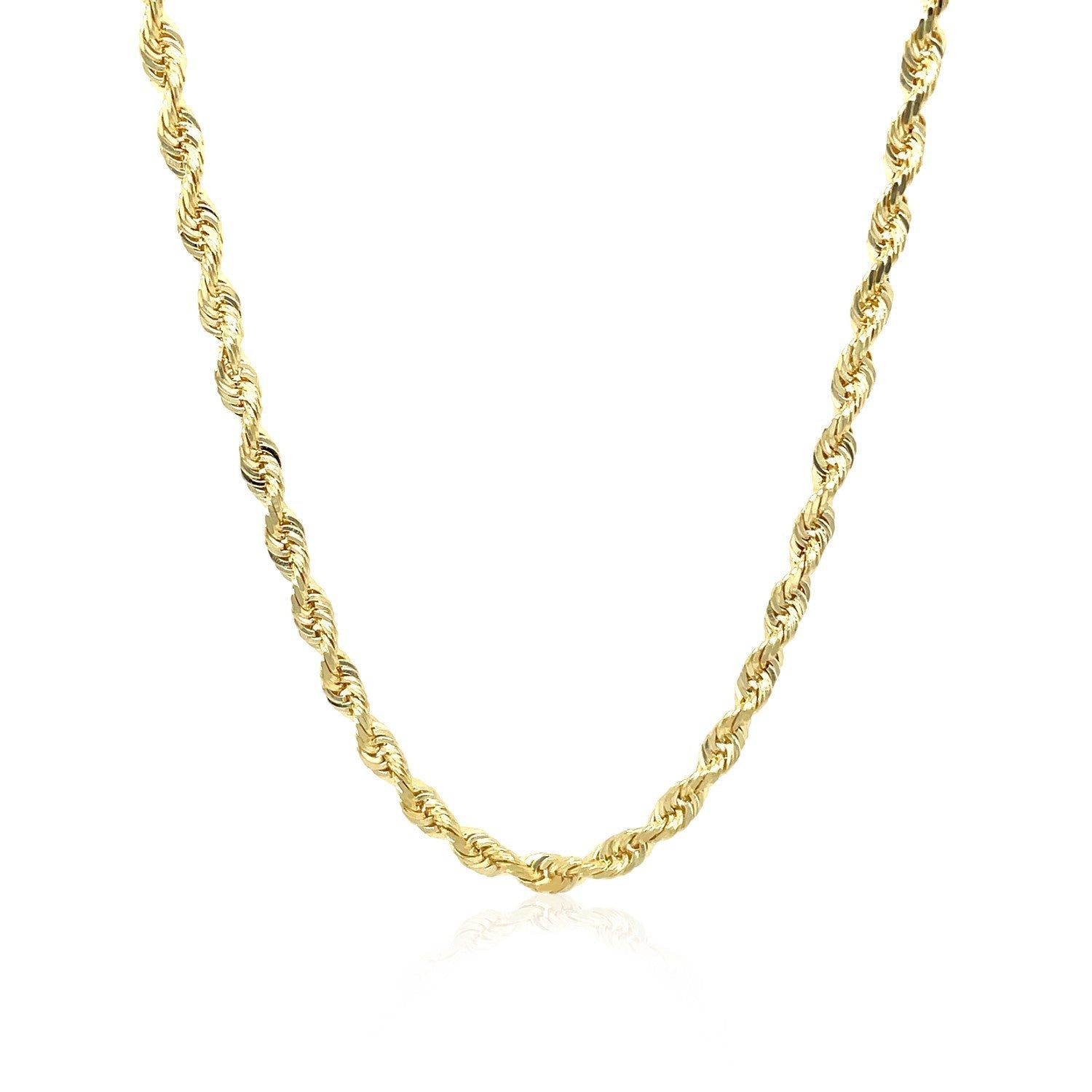 3.0mm 10k Yellow Gold Solid Diamond Cut Rope Chain by Bids.com