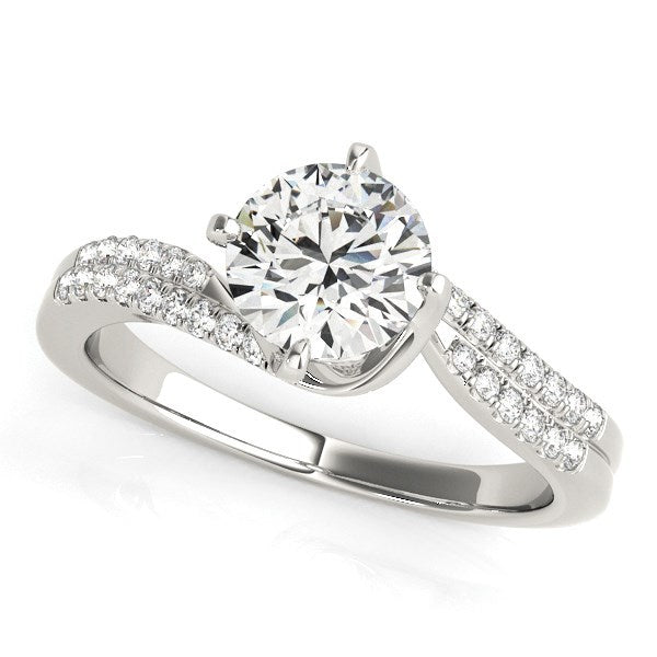 14k White Gold Spiral Design Pronged Diamond Engagement Ring (1 1/8 cttw) by Bids.com