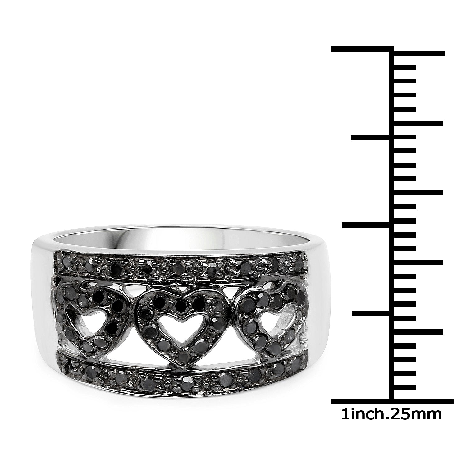 0.32 Carat Genuine Black Diamond .925 Sterling Silver Ring by Bids.com