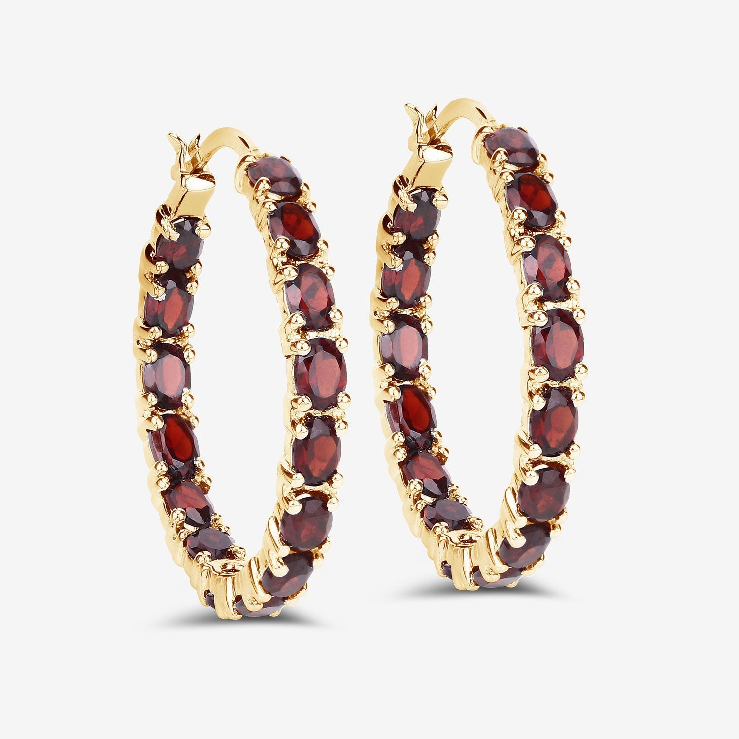 6.00 Carat Genuine Garnet .925 Sterling Silver Earrings DestGlow