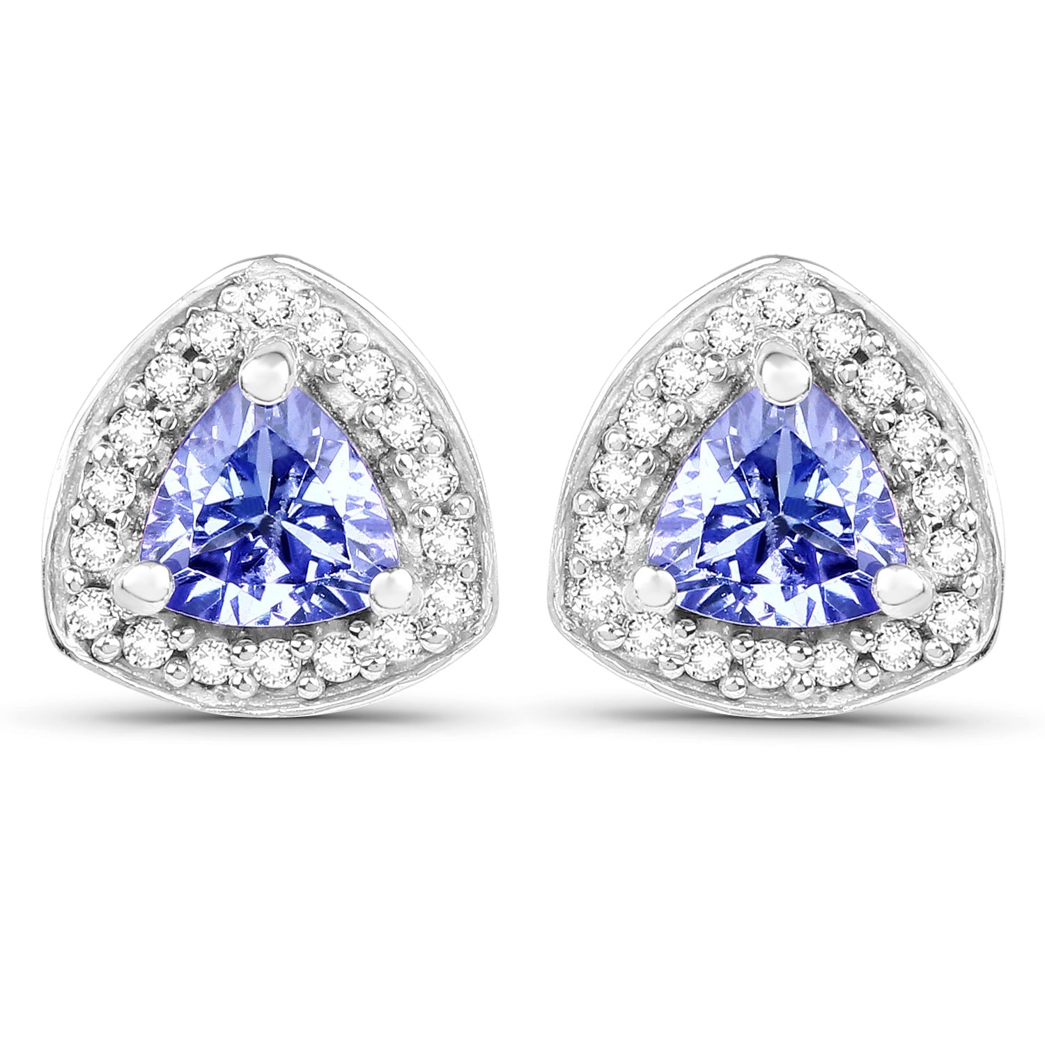 3.22 Carat Genuine Tanzanite & White Topaz .925 Sterling Silver Ring DestGlow