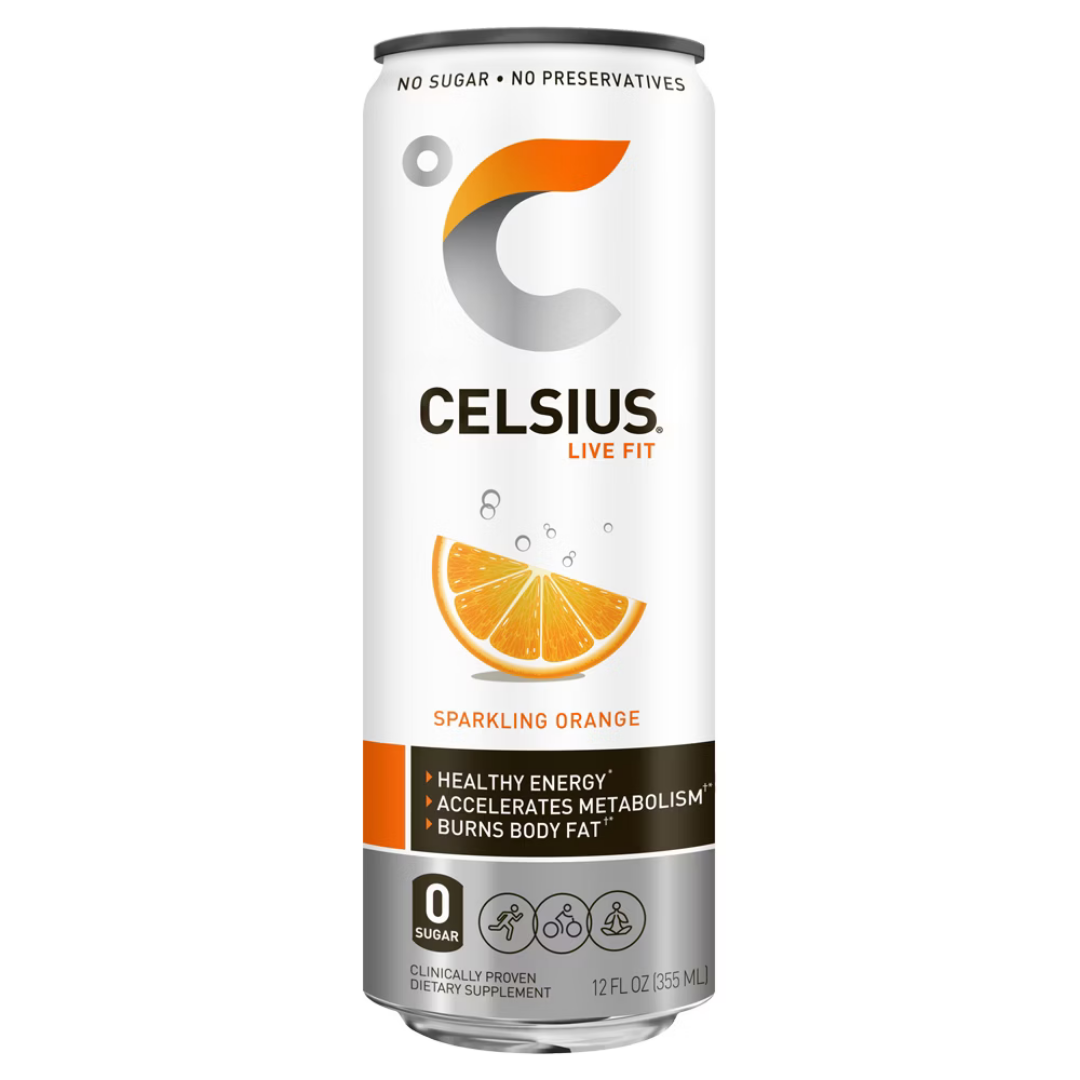 Celsius Orange Sparkling Fitness Drink (12?oz) DestGlow