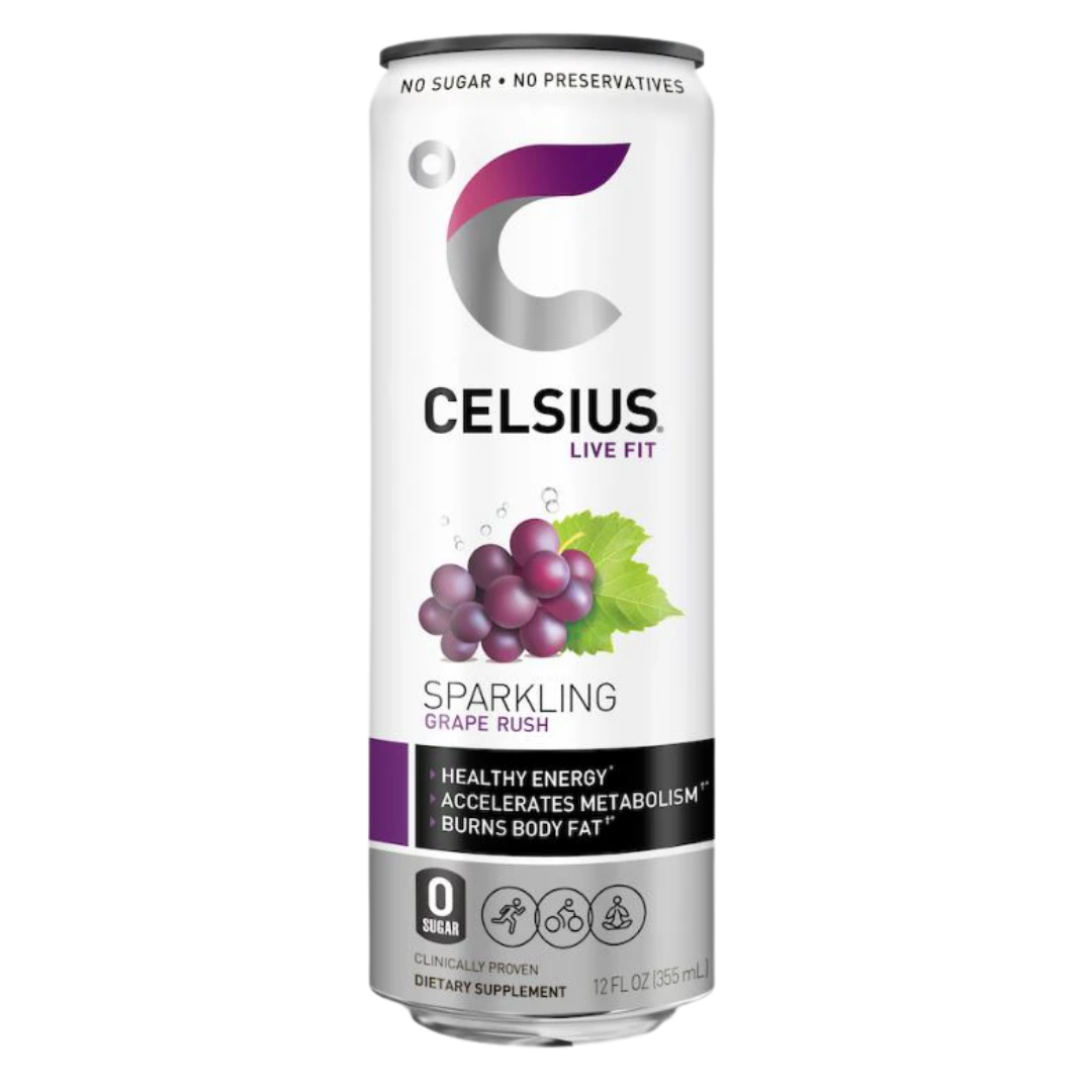Celsius Sparkling Grape Rush Energy Drink (12oz) DestGlow