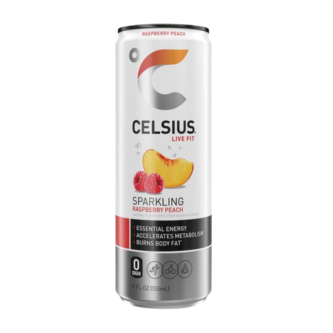 Celsius Sparkling Raspberry Peach Energy Drink (12oz) DestGlow