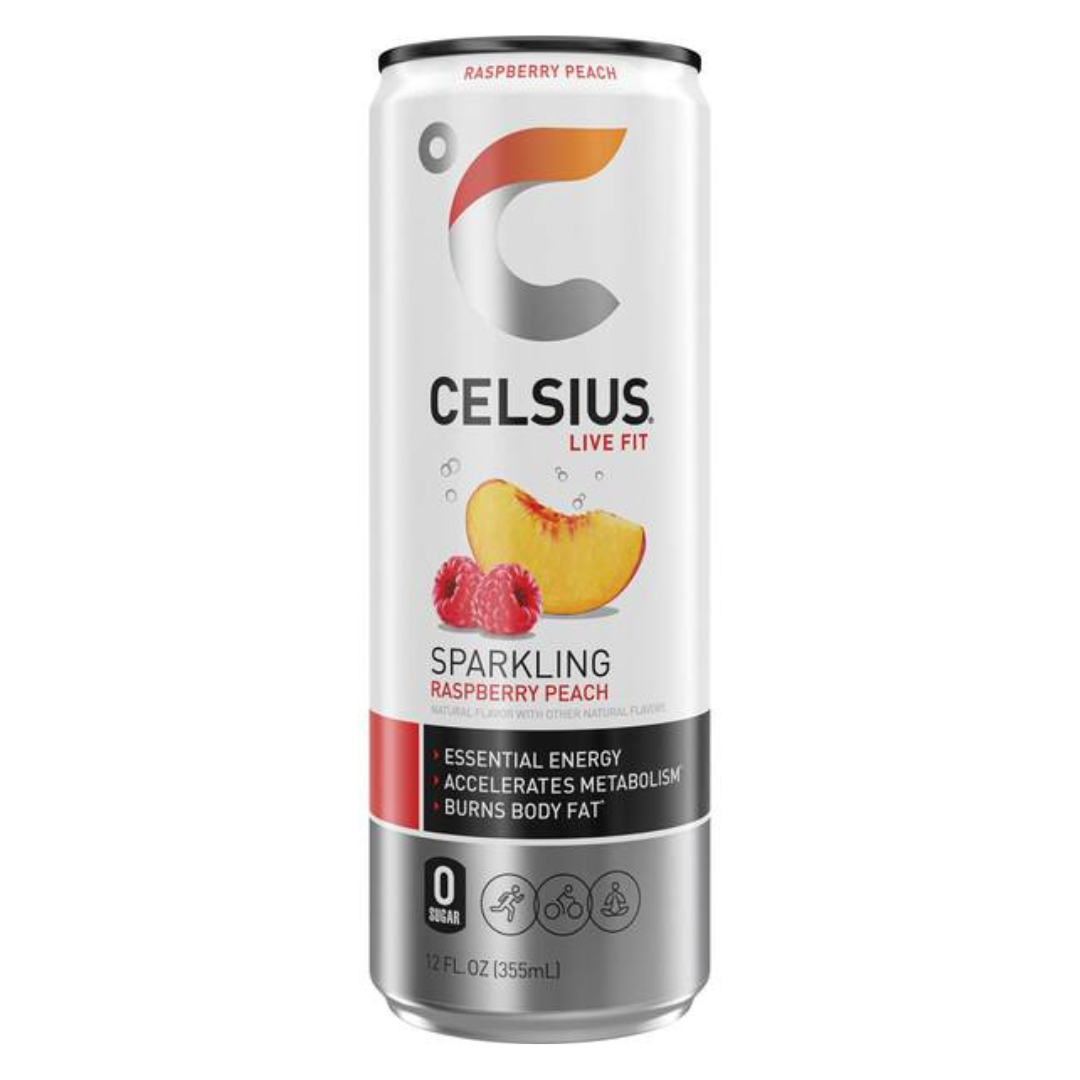 Celsius Live Fit Sparkling Raspberry Peach Energy Drink (12oz) DestGlow