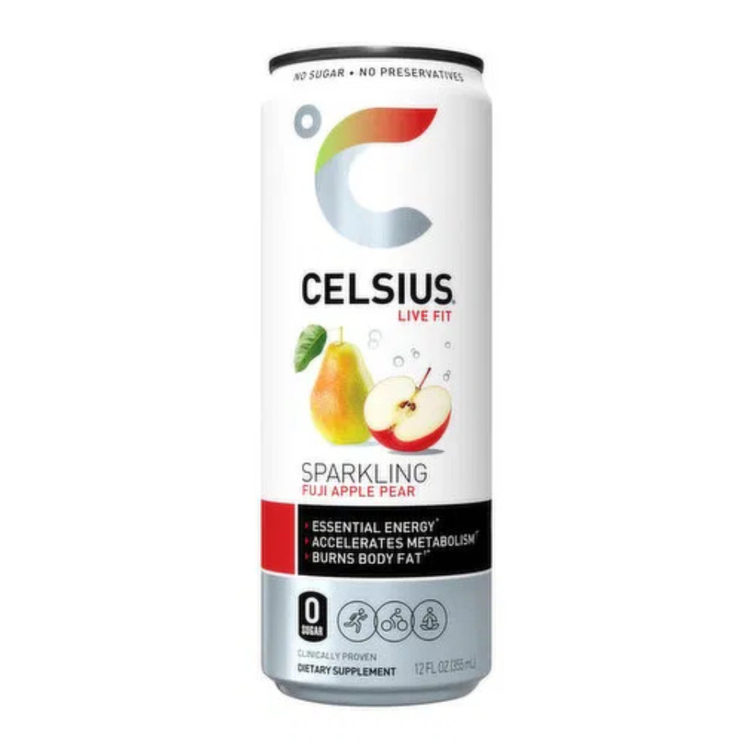 Celsius Live Fit Sparkling Fuji Apple Pear Energy Drink (12oz) DestGlow