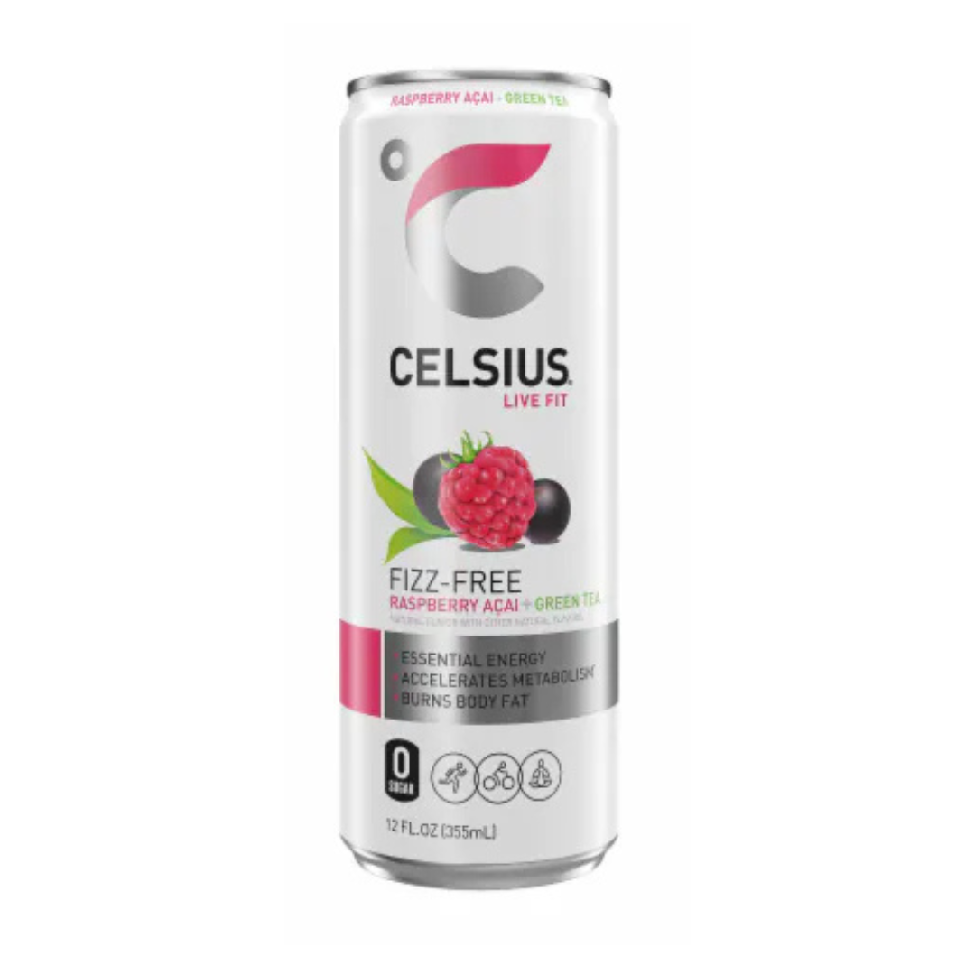 Celsius Live Fit Raspberry Acai Green Tea Non-Carbonated Energy Drink (12oz) DestGlow