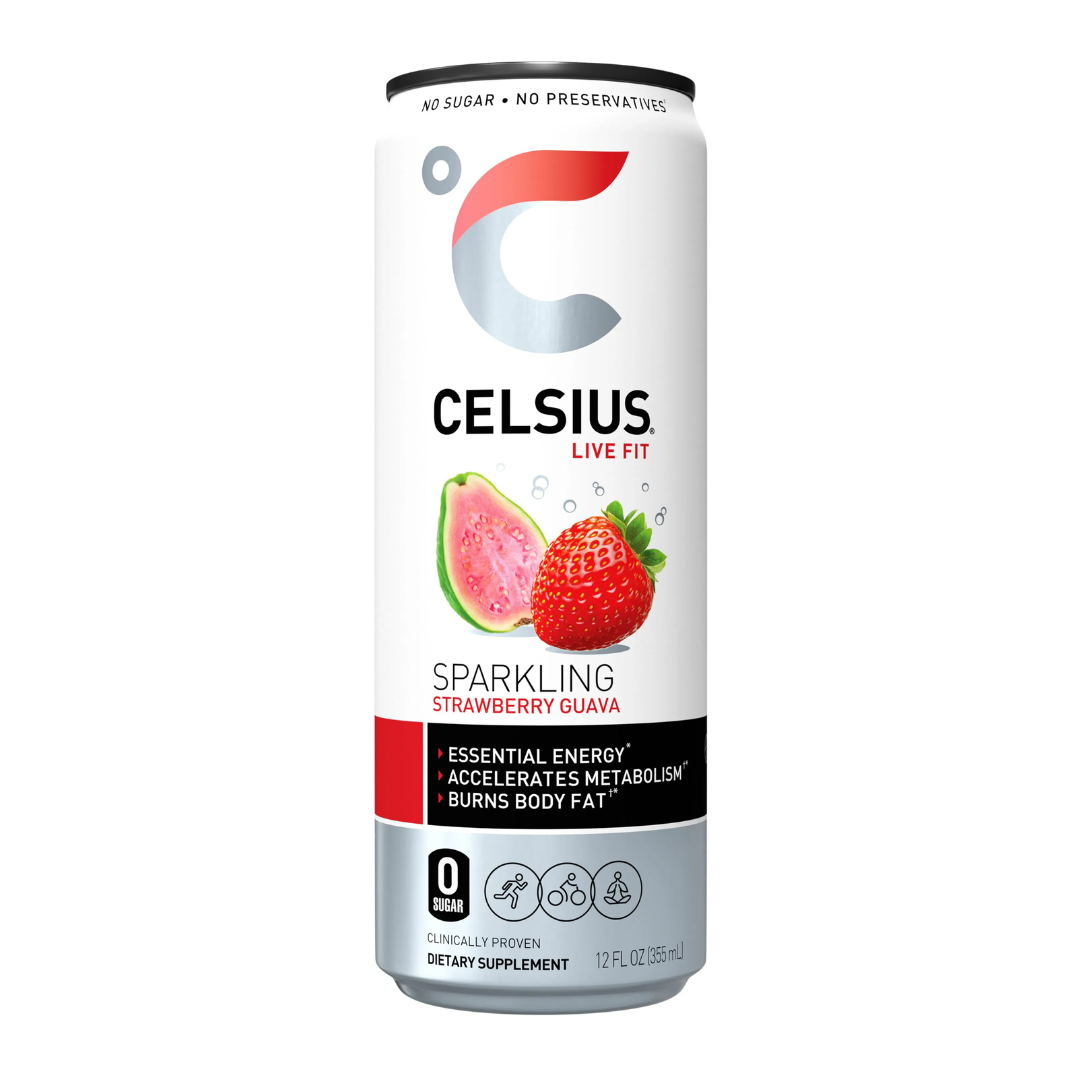 Celsius Live Fit Sparkling Strawberry Guava Fitness Drink (12oz) DestGlow
