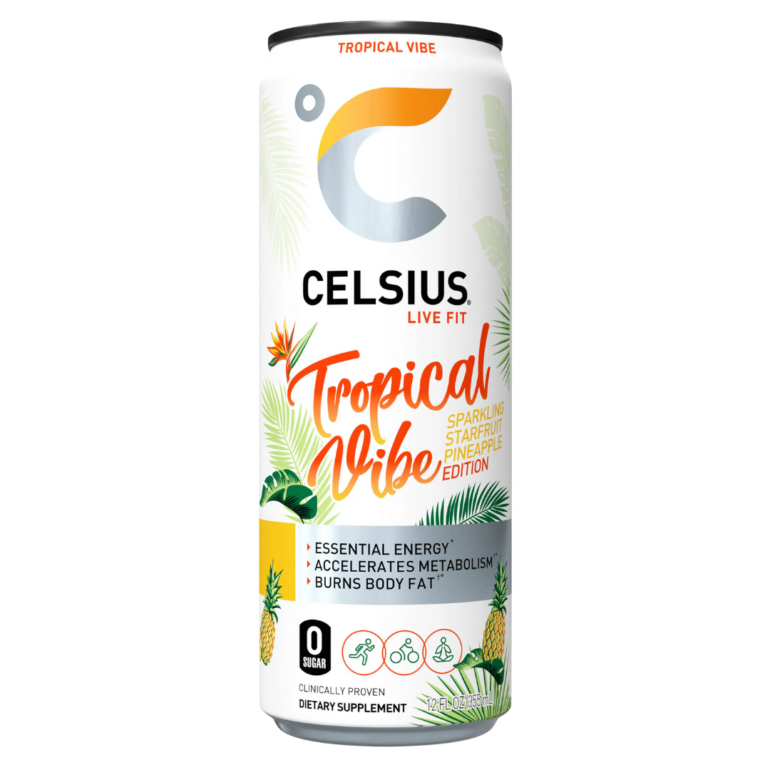 Celsius Tropical Vibe Energy Drink (12oz) DestGlow