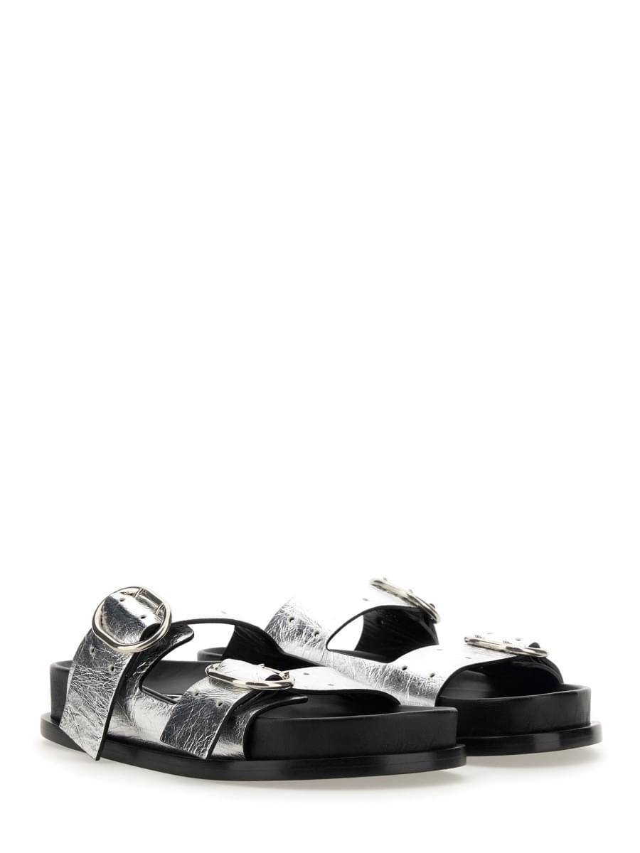 Jil Sander Women Leather Sandal With Buckle DestGlow