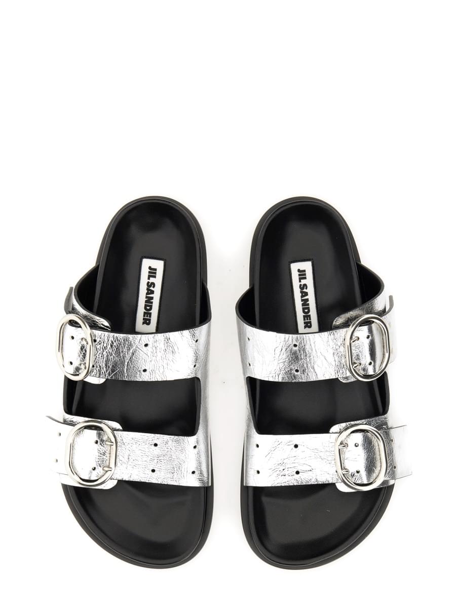 Jil Sander Women Leather Sandal With Buckle DestGlow