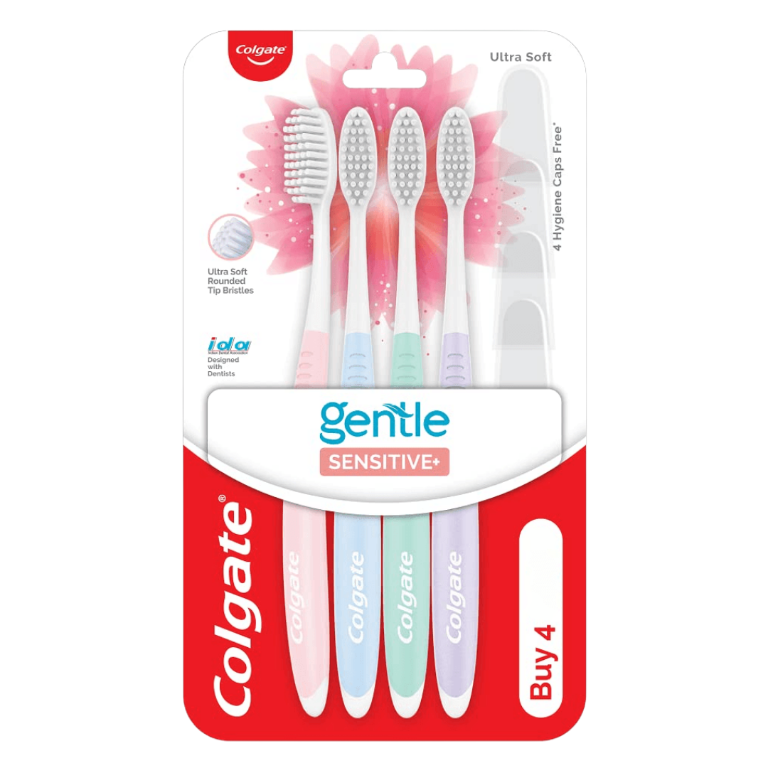 Colgate Gentle Sensitive+ Ultra Soft Toothbrush Value Pack (4 ct) DestGlow
