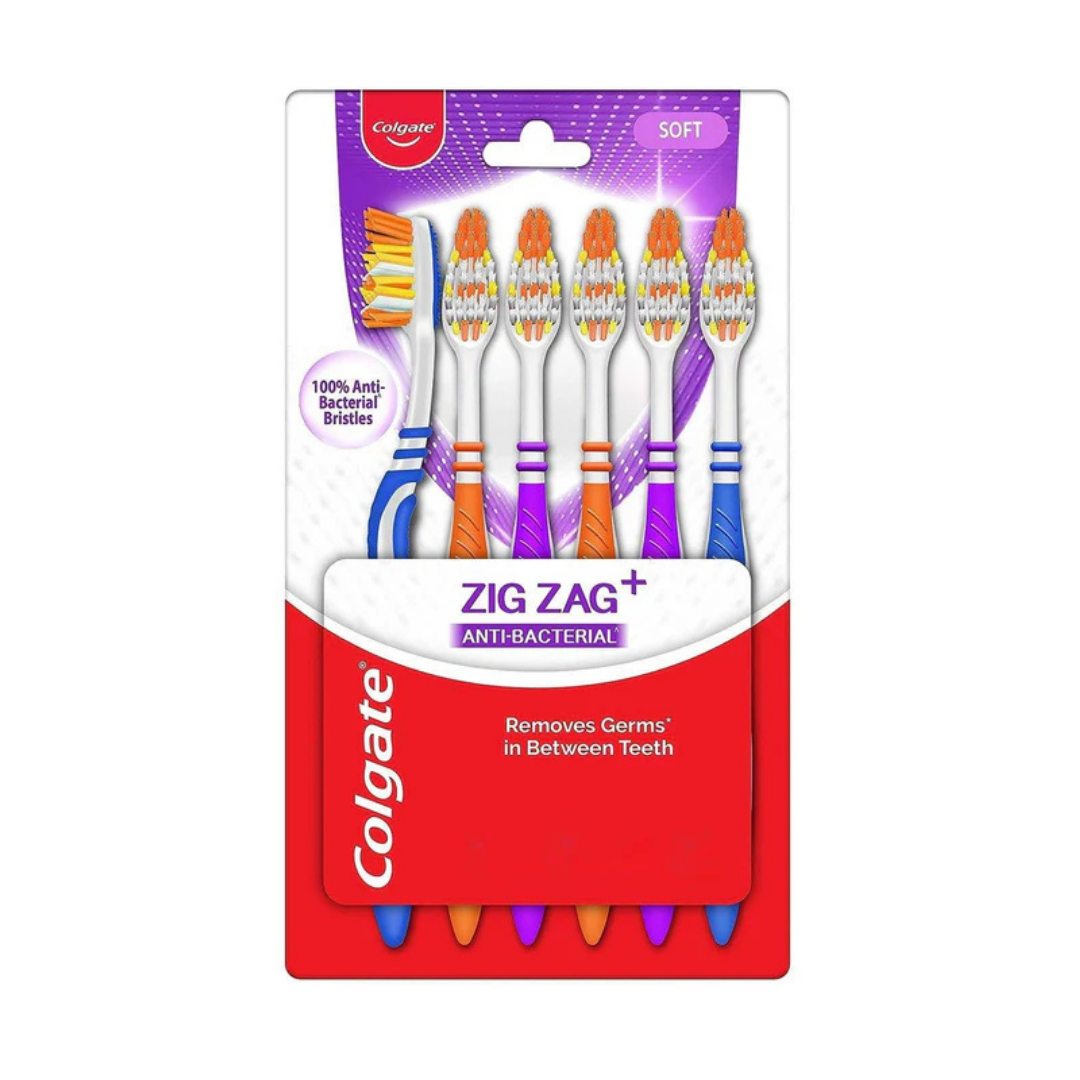 Colgate Zig Zag Anti-Bacterial Soft Toothbrushes Value Pack (6 count) DestGlow