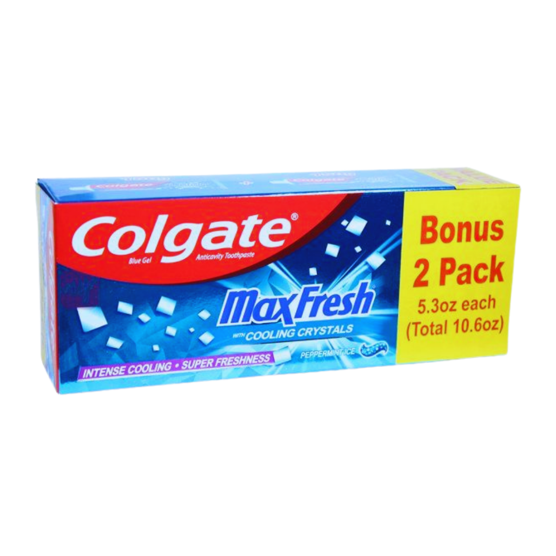 Colgate Max Fresh with Cooling Crystals Peppermint Ice Toothpaste (2pk / 5.3oz) DestGlow