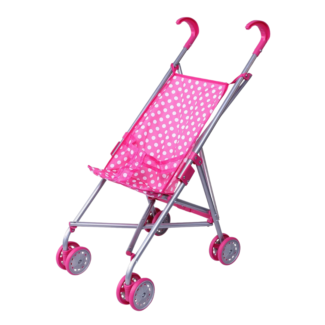 Foldable Doll Stroller with Pink Polka Dot Seat (Metal Frame) by Farmacias Savia