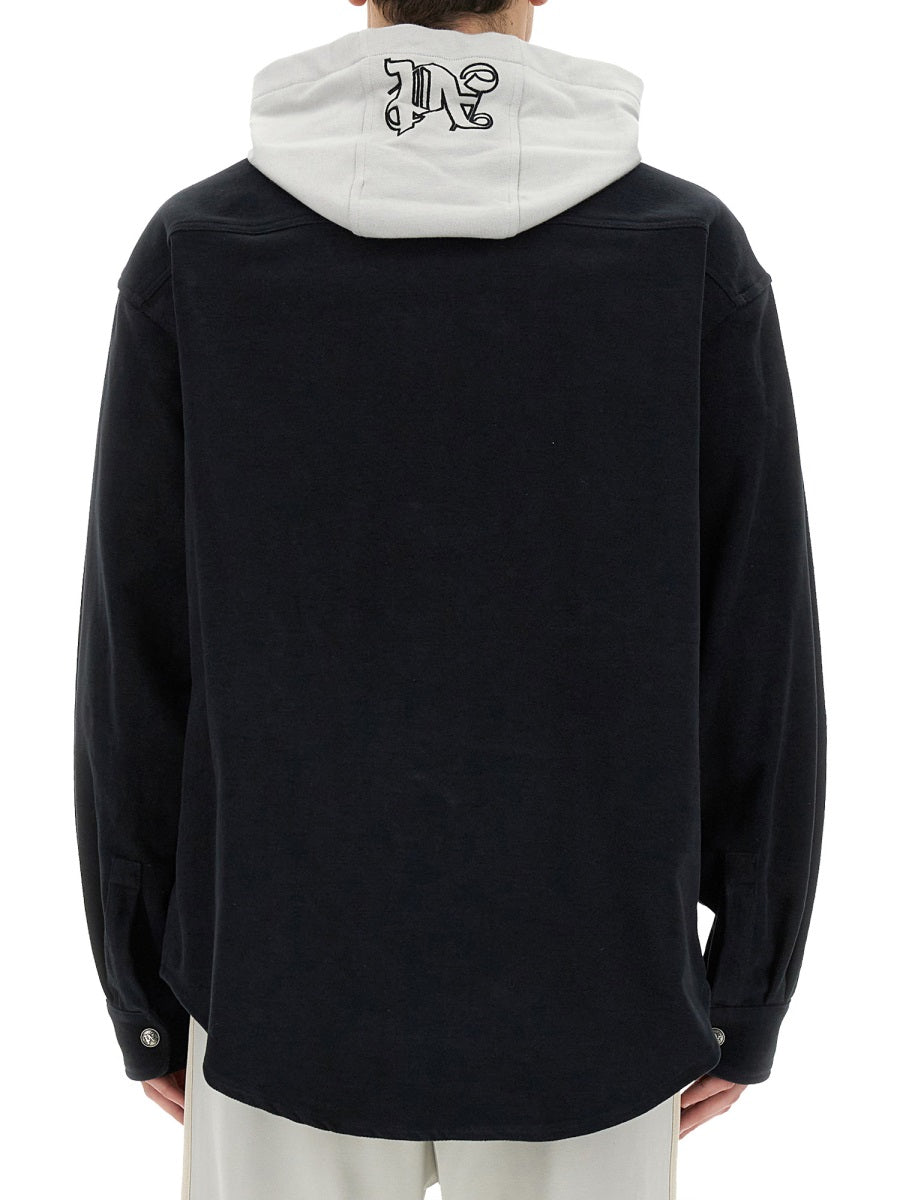Palm Angels Men Shirt-Jacket With Monogram DestGlow