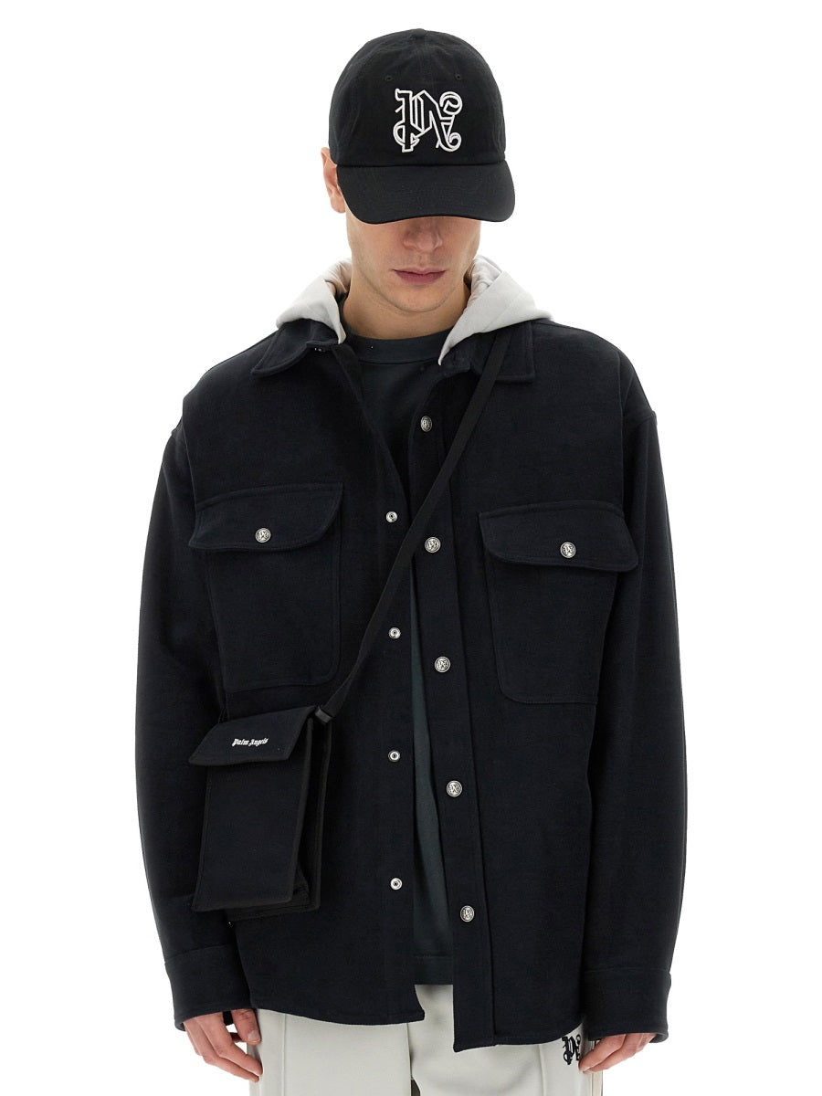 Palm Angels Men Shirt-Jacket With Monogram DestGlow