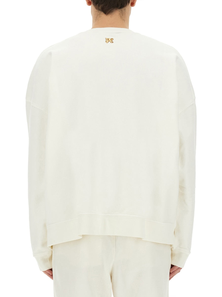 Palm Angels Men "Burning Monogram" Print Sweatshirt DestGlow