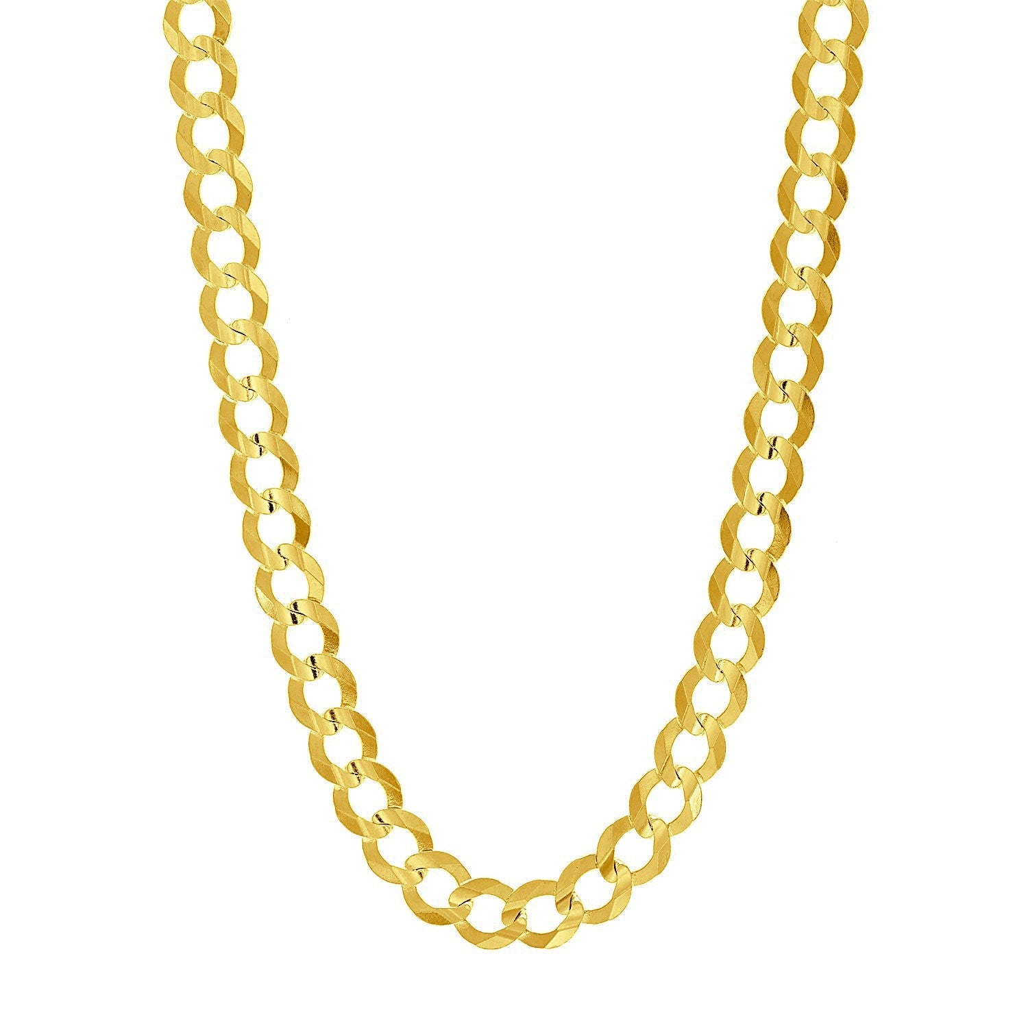 8.2mm 14k Yellow Gold Solid Curb Chain by Bids.com