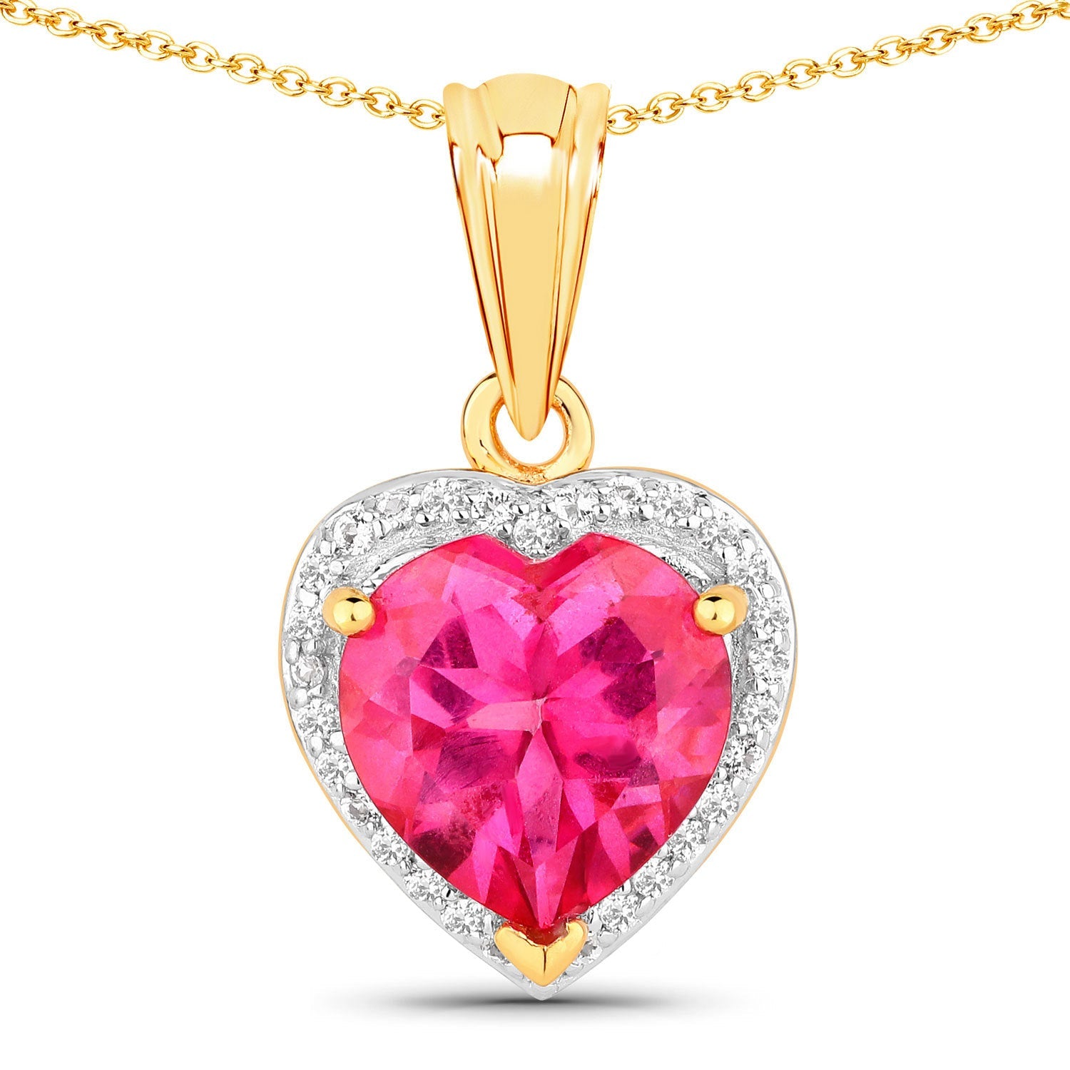 4.74 Carat Genuine Pink Topaz and White Topaz .925 Sterling Silver Pendant by Bids.com