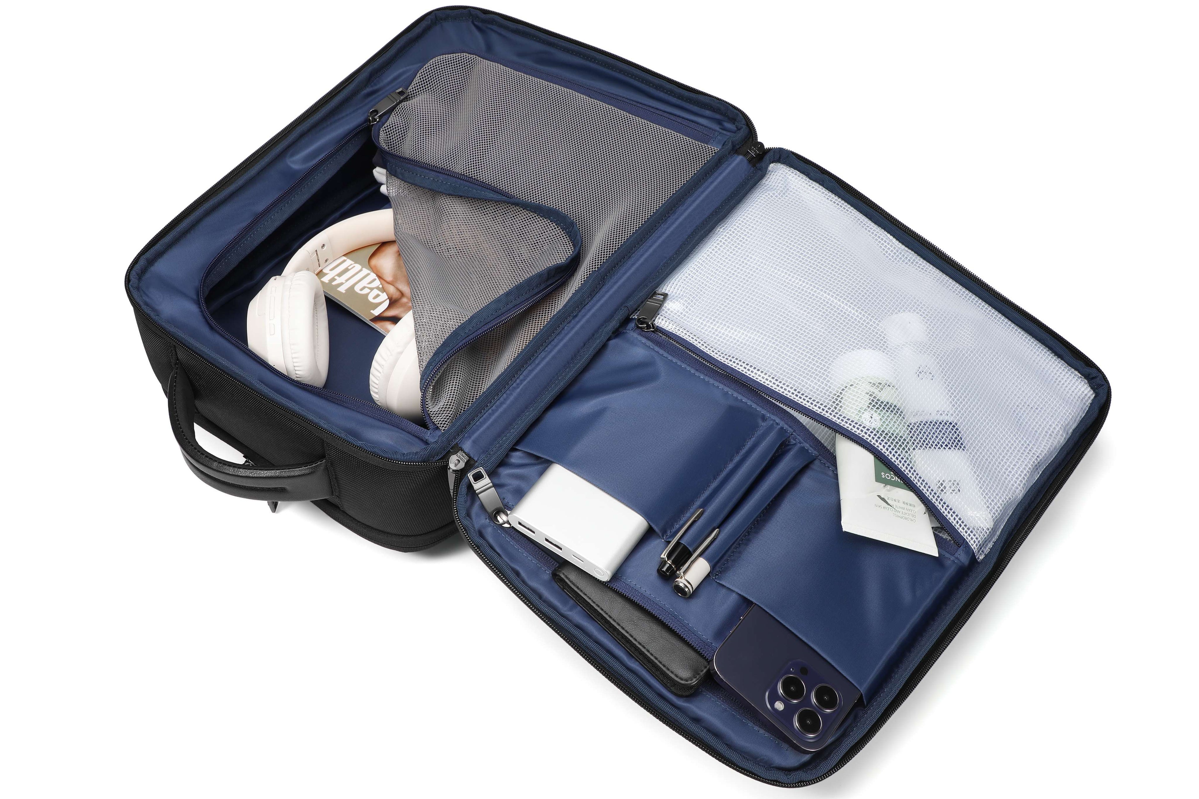 Pro Travel Vegan Backpack 306 - Semi-Expandable w/ Pouch DestGlow