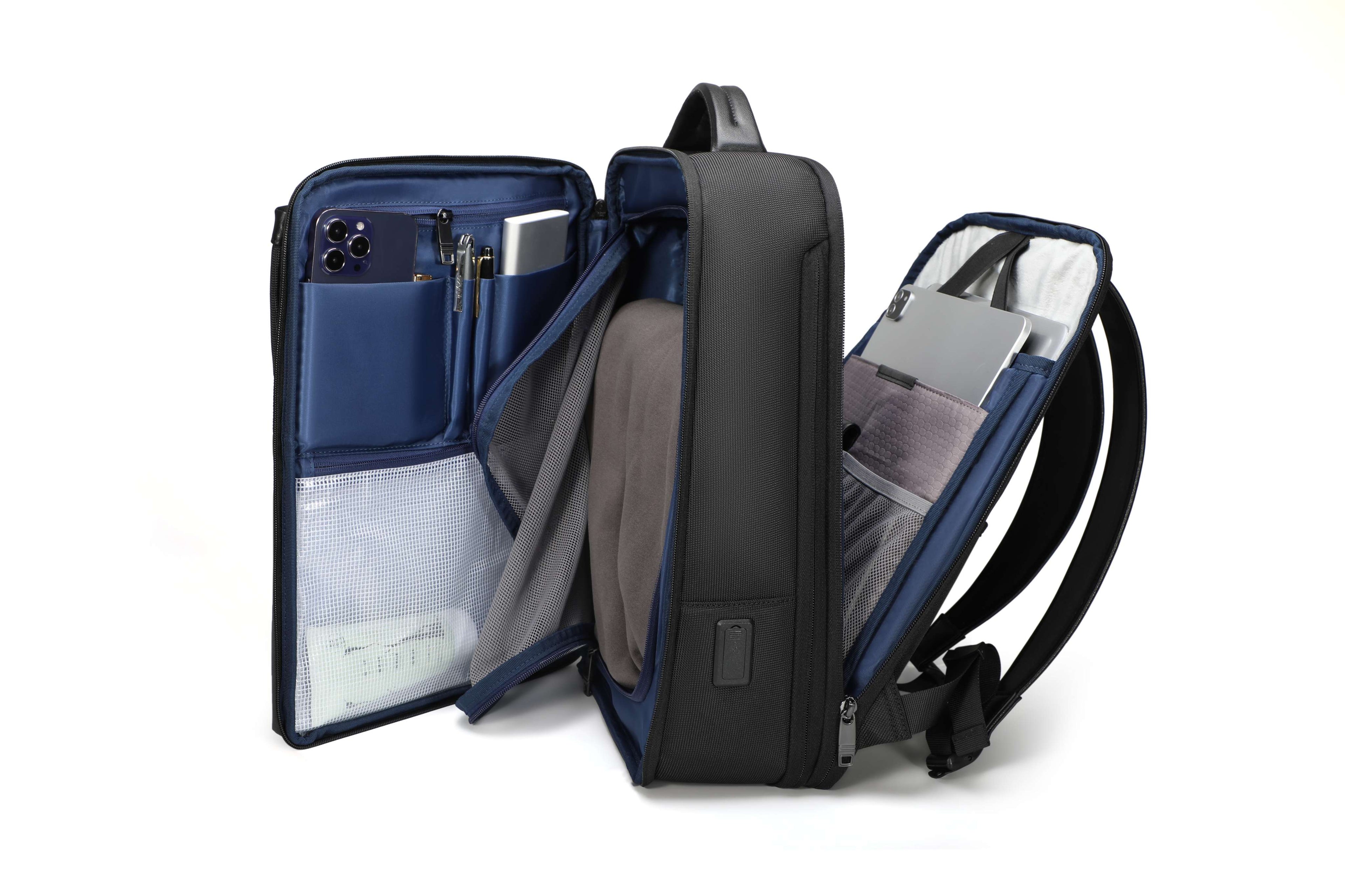 Pro Travel Vegan Backpack 306 - Semi-Expandable w/ Pouch DestGlow
