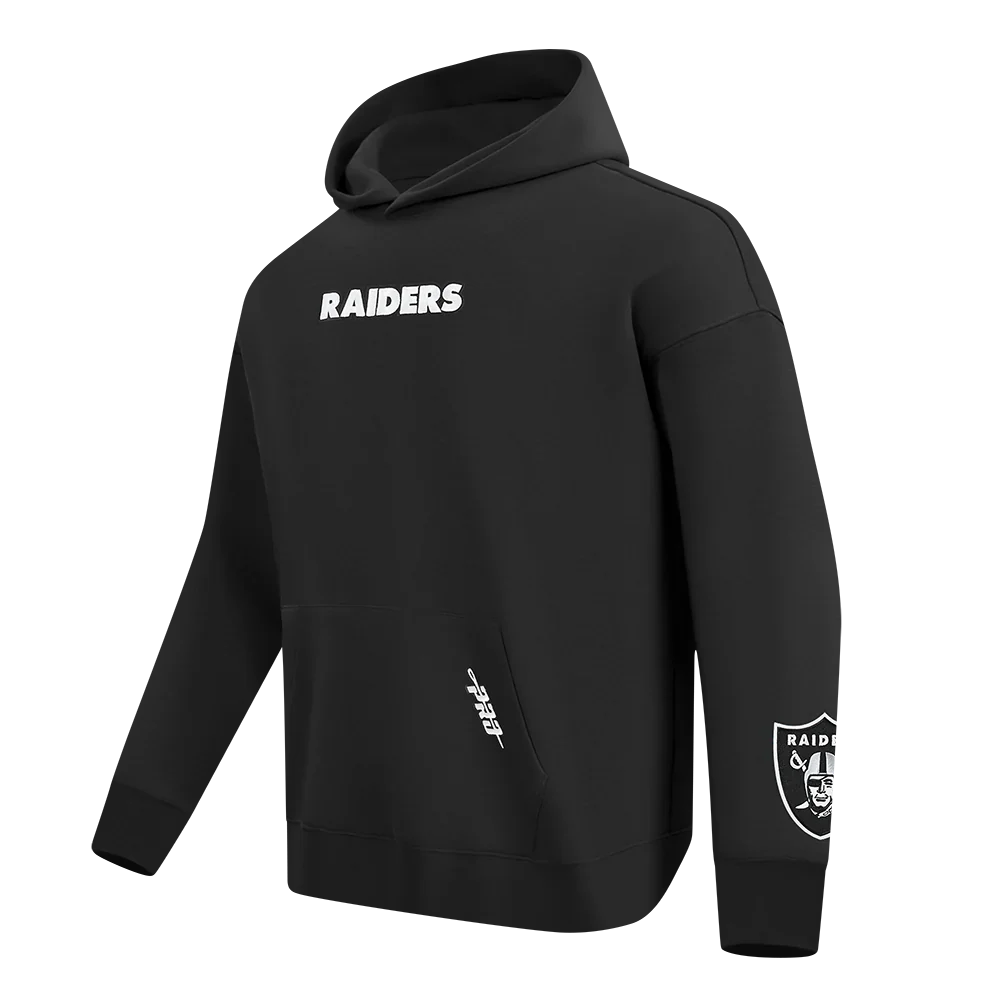 Pro Standard Las Vegas Raiders Wingspan Drop Shoulder Hoodie - Black by Denim Exchange